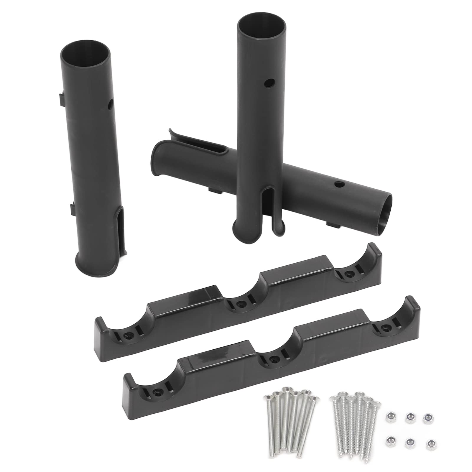 Tefola 3-Tube Plastic Fishing Rod Holder Rack - Portable Hands-Free Rod Organizer with Accessories for Kayak, Boat & Shore Fishing
