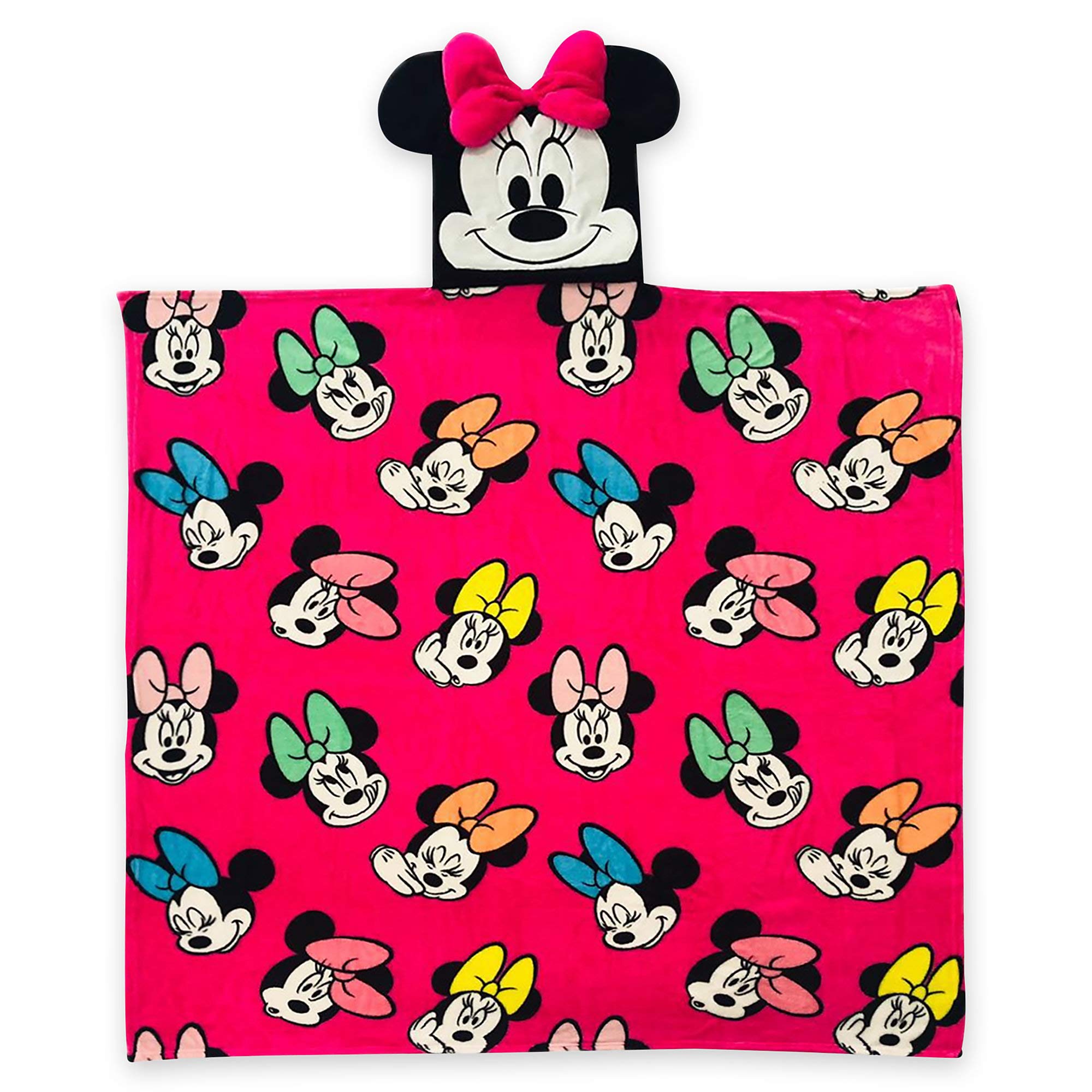Disney Minnie Mouse Convertible Fleece Blanket - Soft Plush Throw for Couch, Bed, Travel - Cozy Gift for Kids & Adults