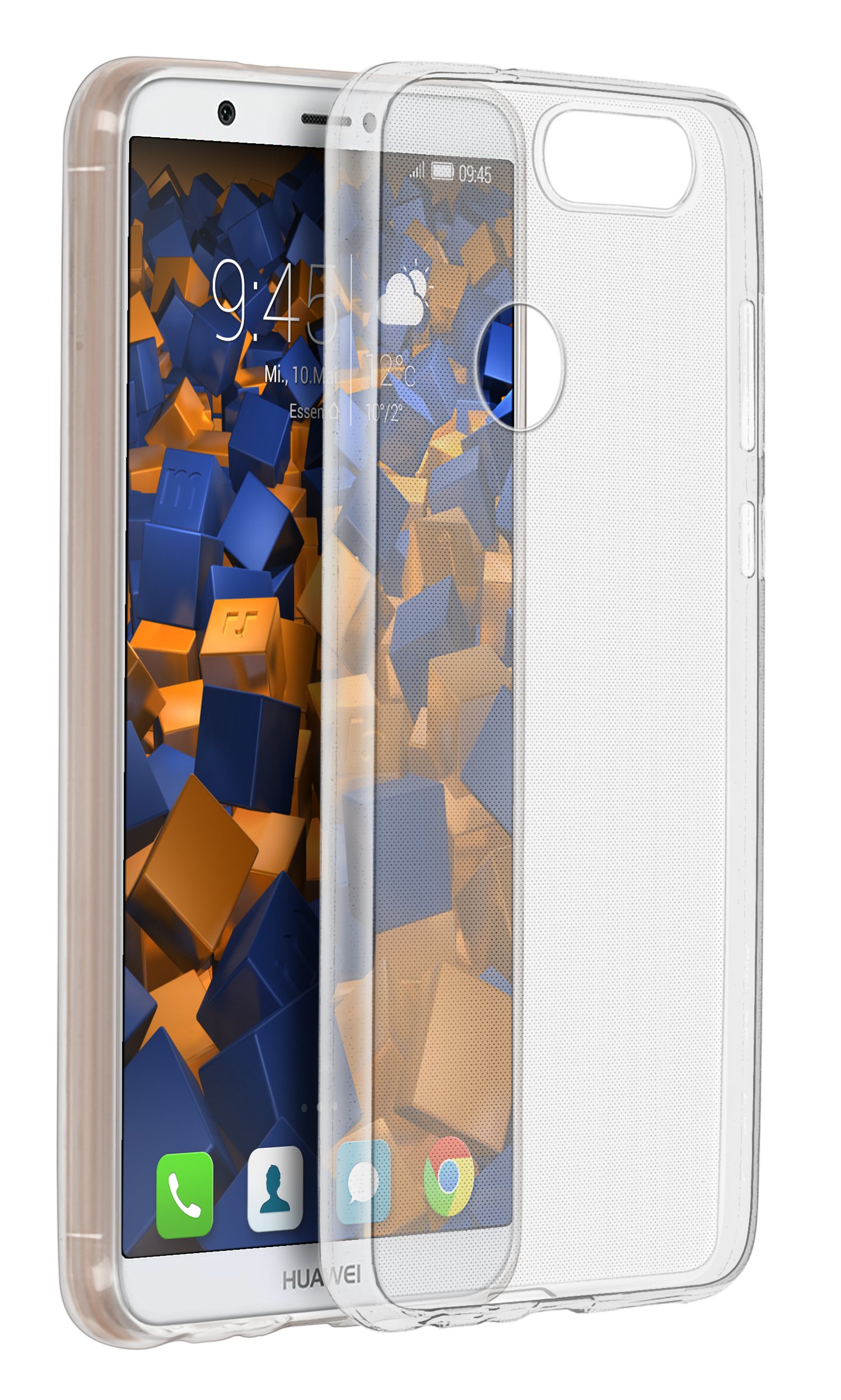 Mumbi Slim Transparent Phone Case Compatible with Huawei P Smart - Protective Cover for Everyday Use, Work, and Travel