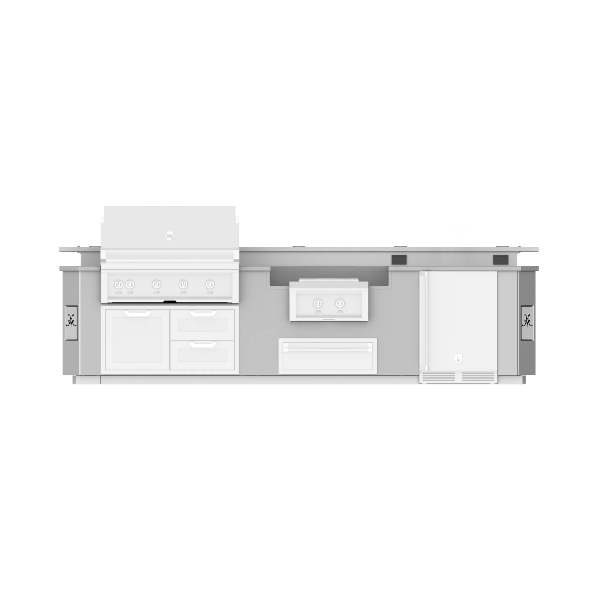 Hestan GESP12 12 Ft. GE Series Kitchen Island with Power Burner Cutout - Premium Stainless Steel Commercial Cooking Station for Restaurants & Home Kitchens
