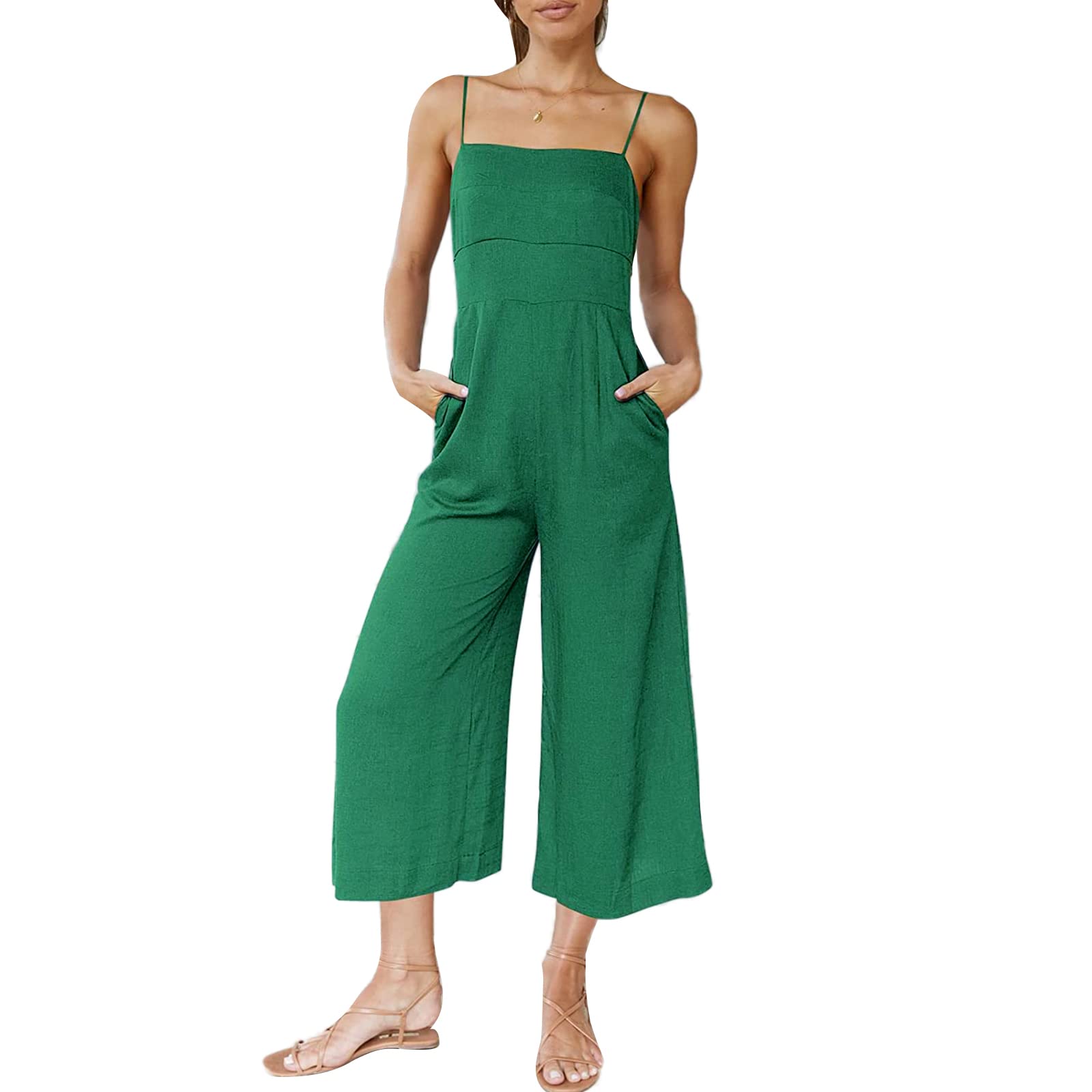 GOOCHEER Women's Wide Leg Plus Size Jumpsuit - Casual Loose Boho Romper Overalls One Piece for Summer | Beach, Vacation & Outdoor Wear