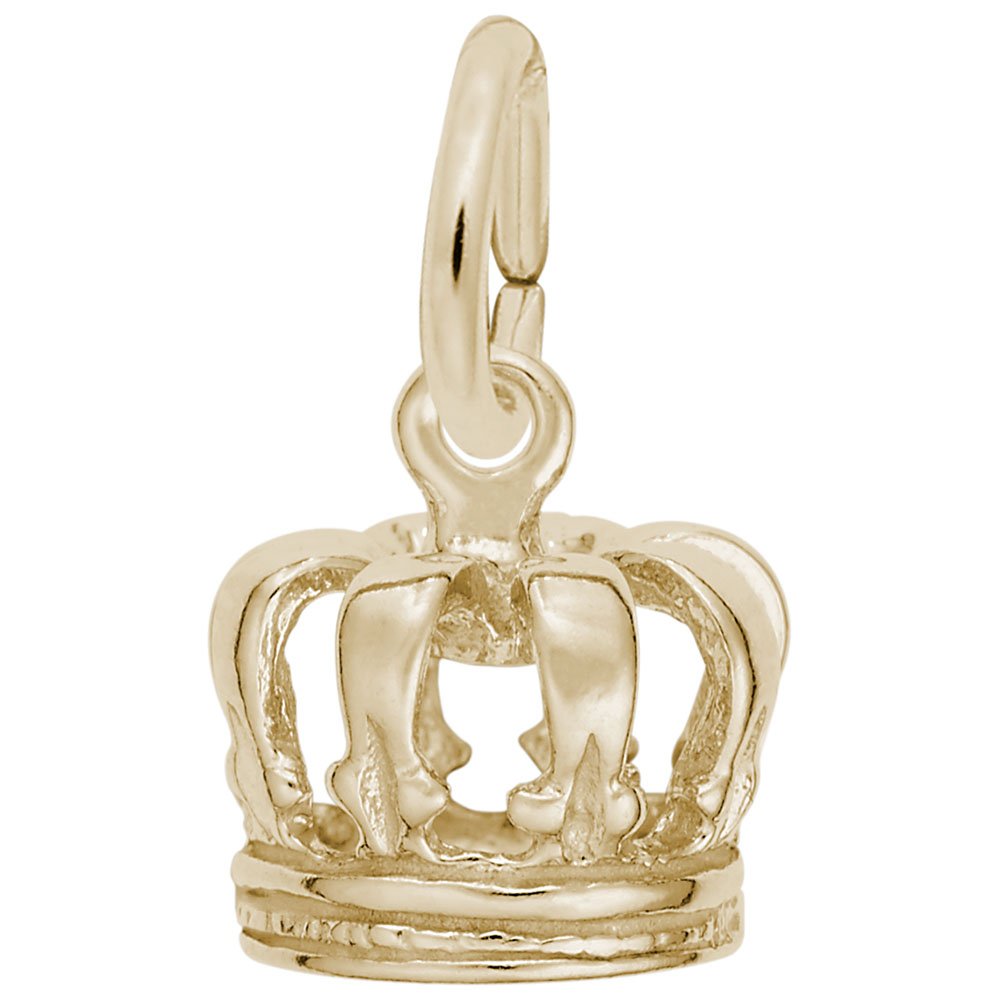 10K Yellow Gold Crown Charm Pendant - Elegant Jewelry for Bracelets & Necklaces - Perfect for Gifts, Layering, and Everyday Wear