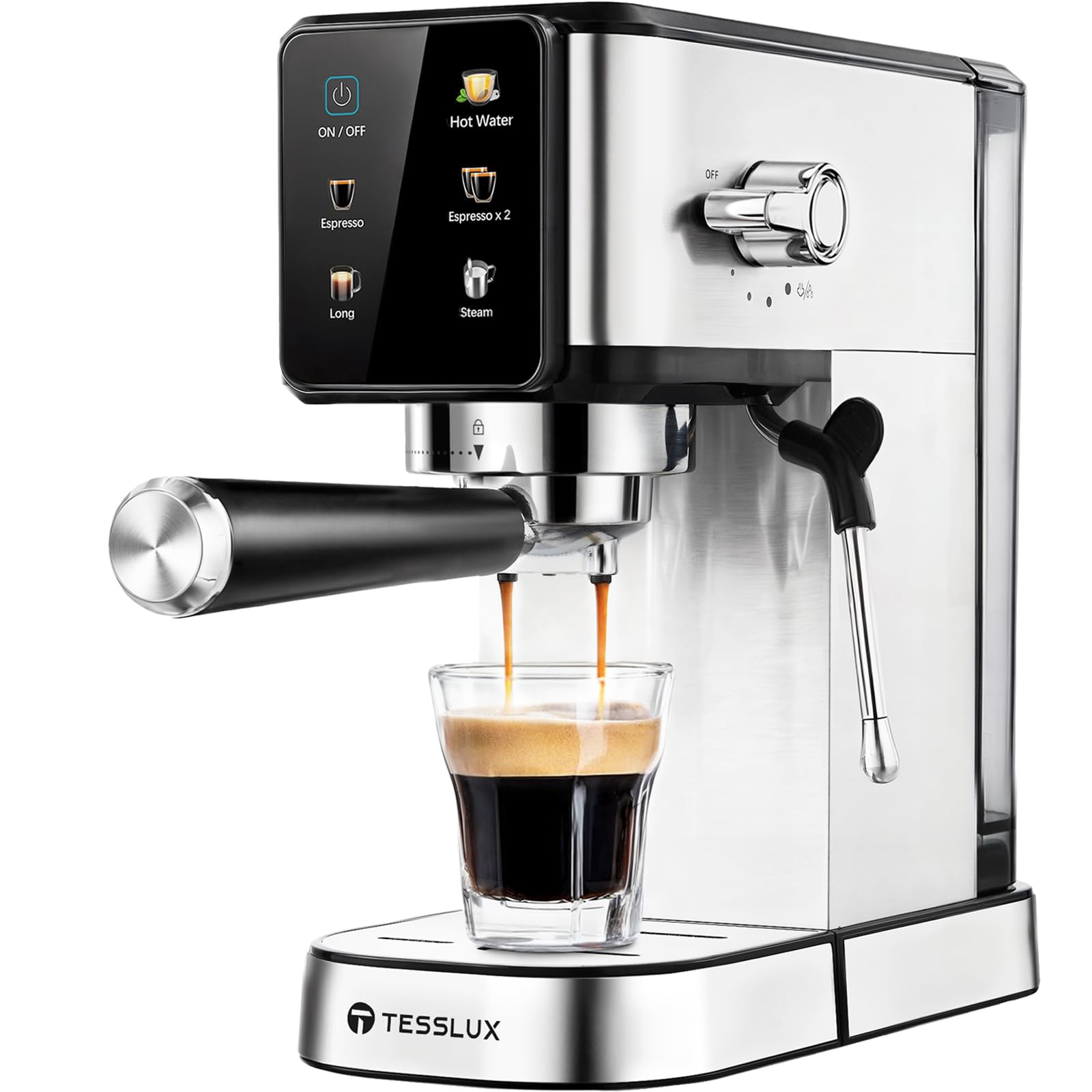 20Bar Dual Boiler Espresso Machine with LCD Touch Control & Milk Frother - Compact Home Coffee Maker for Café Style Cappuccino & Latte | Perfect for Home Baristas & Coffee Lovers