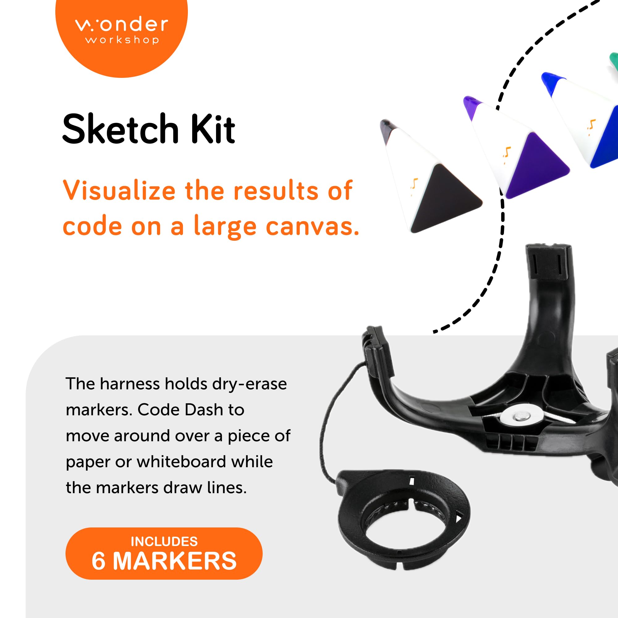 Dash Robot Wonder Pack – STEM Coding Educational Bundle for Kids Ages 6+ | Learn Programming with Free Apps & Video Tutorials | Includes Launcher Toy, Sketch Kit for Drawing & Gripper Building | Perfect for Classroom Learning & Home STEM Activities