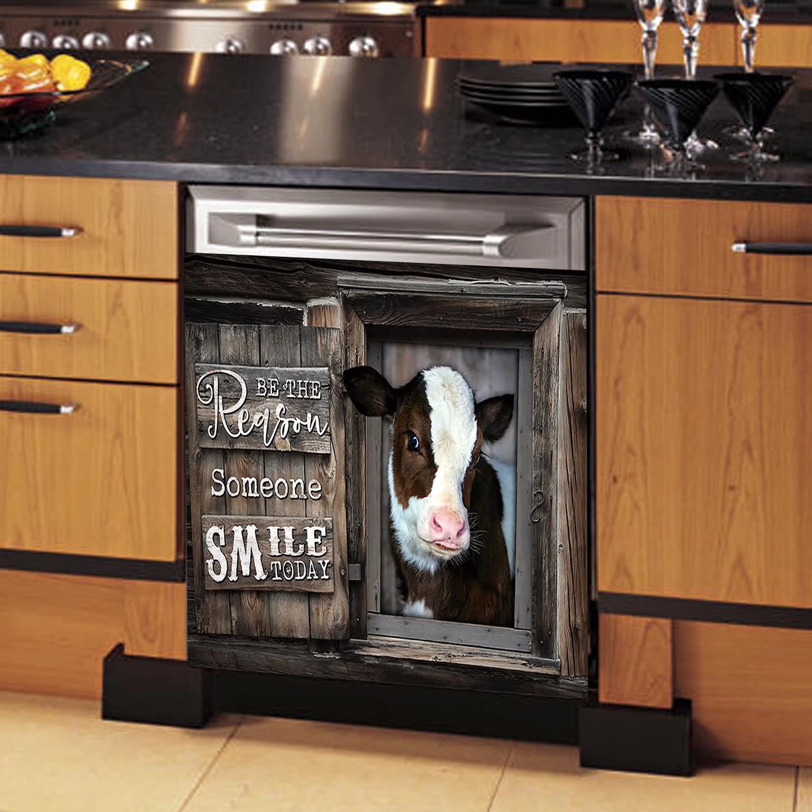 Farmhouse Cow Dishwasher Magnet Cover - 23
