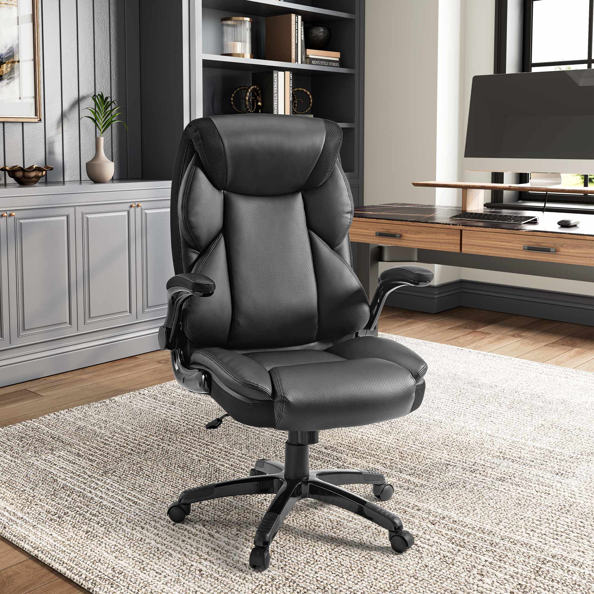 Premium Galene Faux Leather Office Chair - Ergonomic Executive Desk Chair with Adjustable Height & Lumbar Support - Perfect for Home Office, Gaming & Workspace
