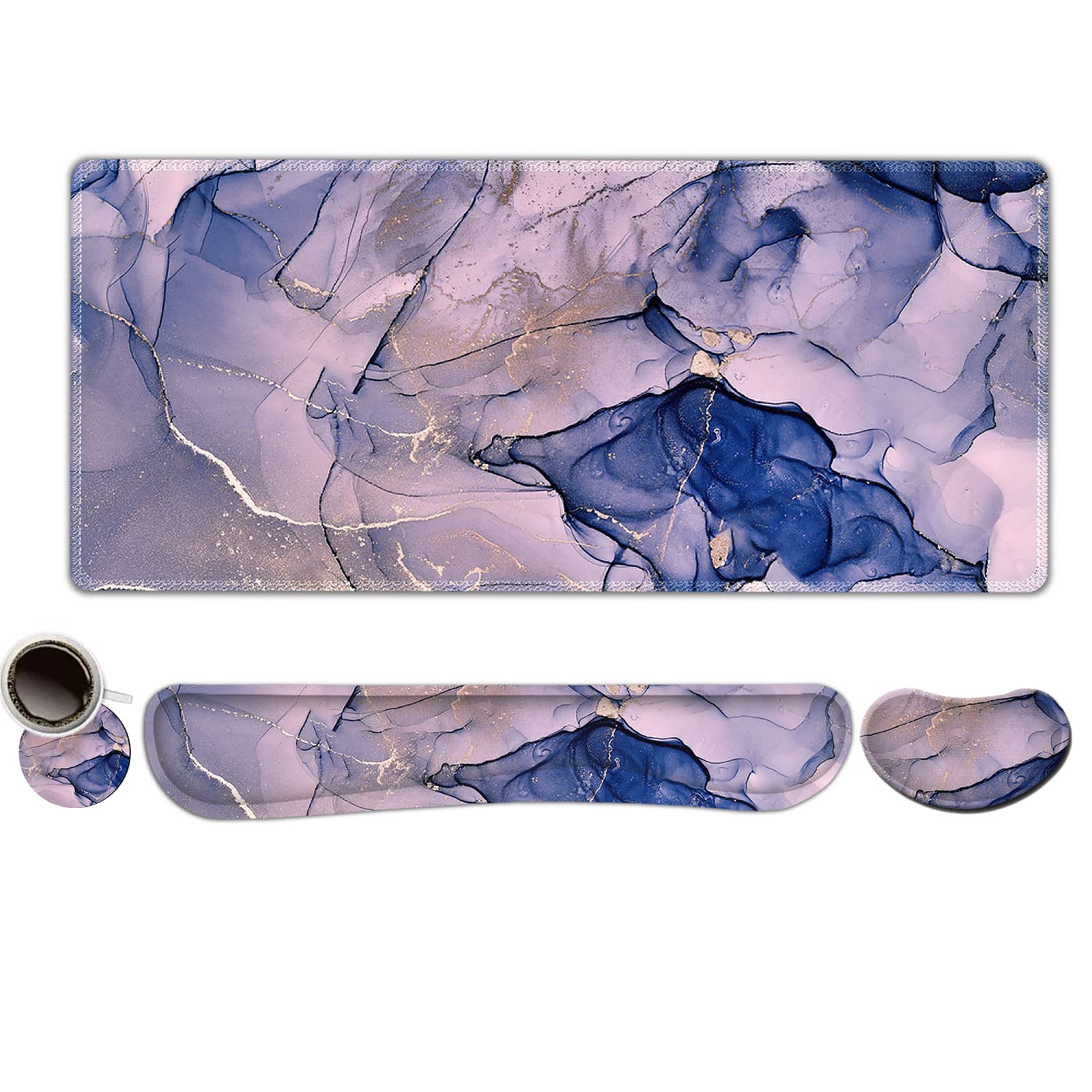 DINKY Gaming Mouse Pad Set with Ergonomic Wrist Rest - Large 35.4