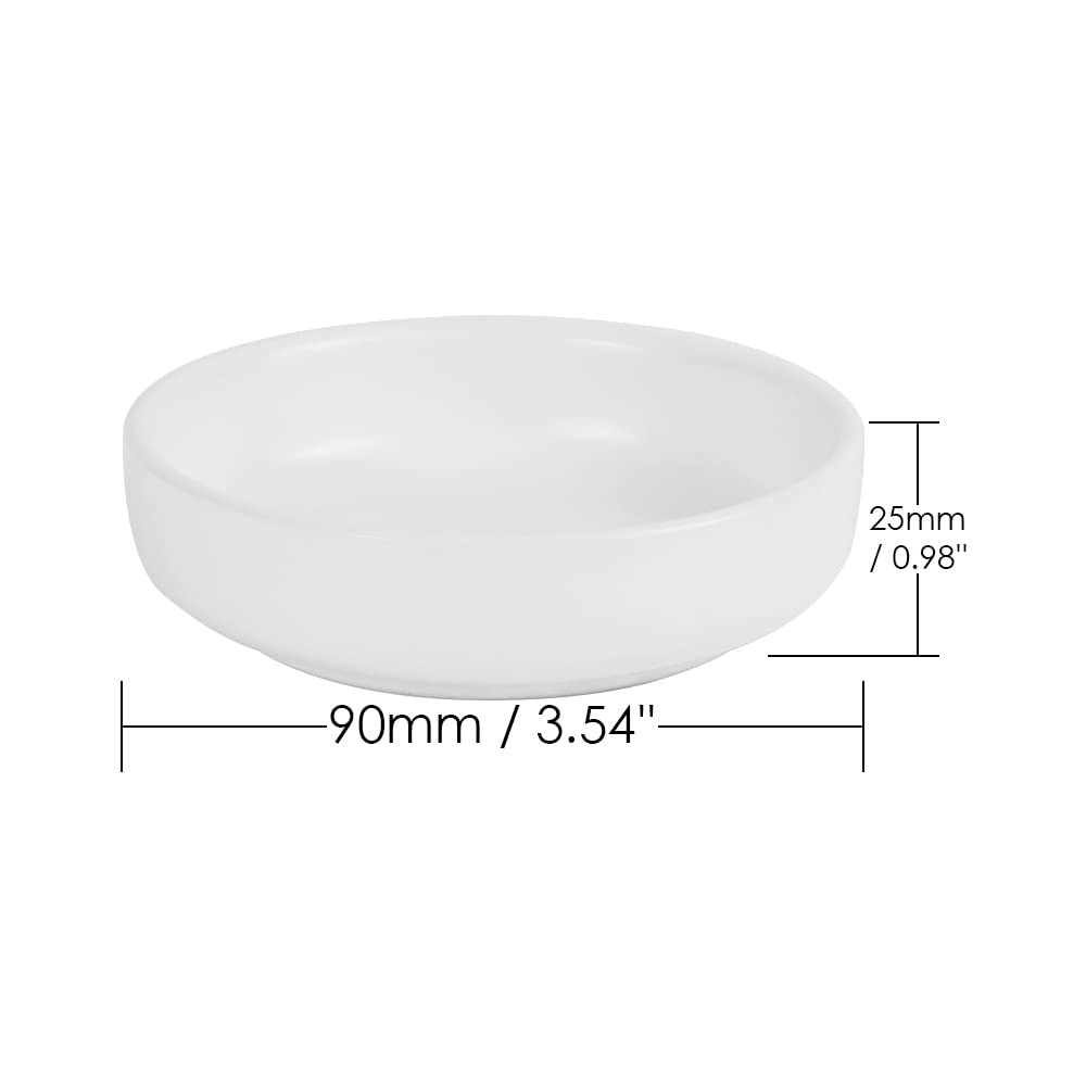 Cute White Ceramic Paper Clip Holder - Round Desk Organizer for Paperclips, Binder Clips & Push Pins | Perfect Office Accessory for Desk Organization & School Supplies