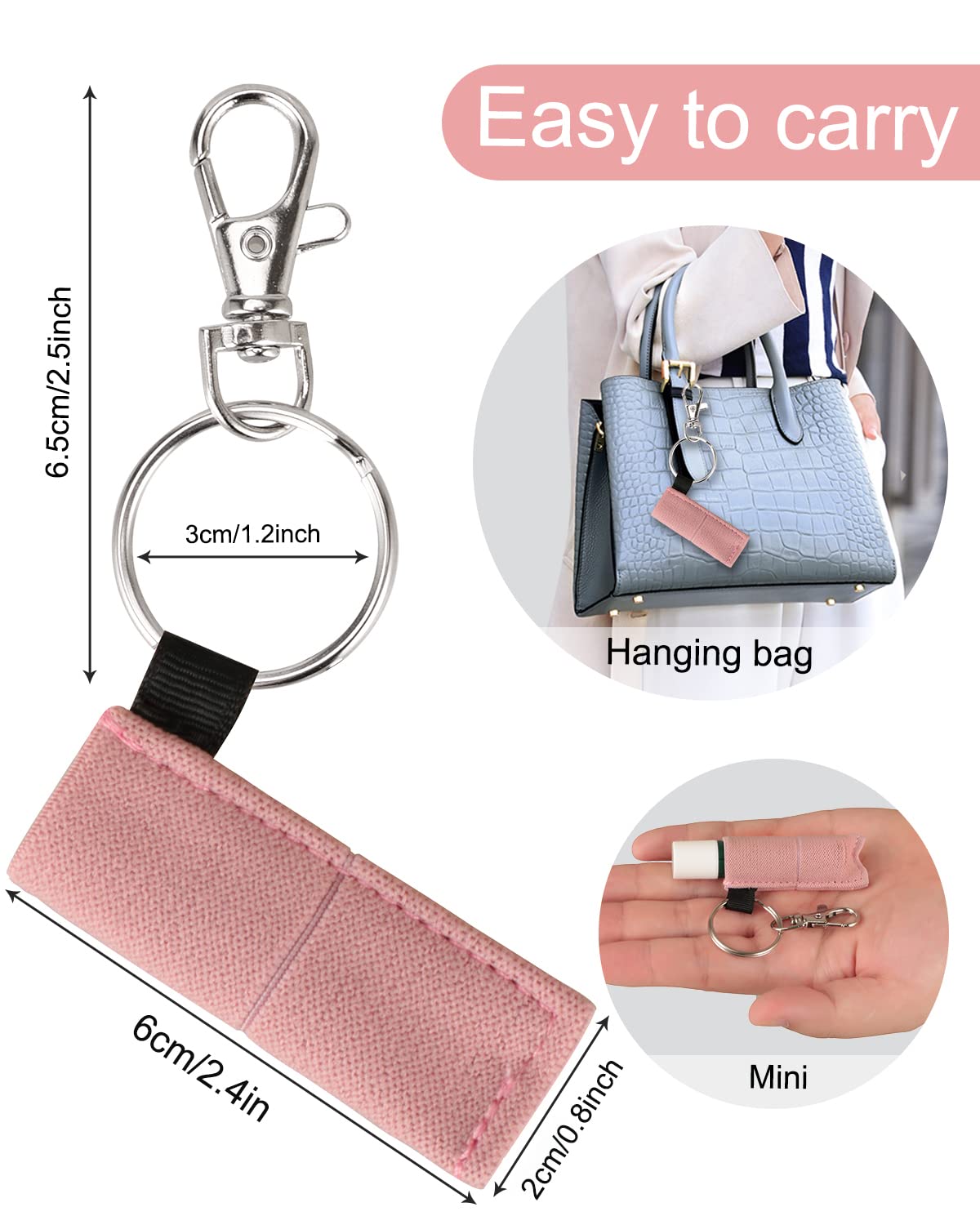 5pcs Lip Balm Holder with Hook - Elastic Chapstick & Lip Gloss Sleeve Pouch for Women | Perfect Stocking Stuffers Gift, Travel & Everyday Essentials