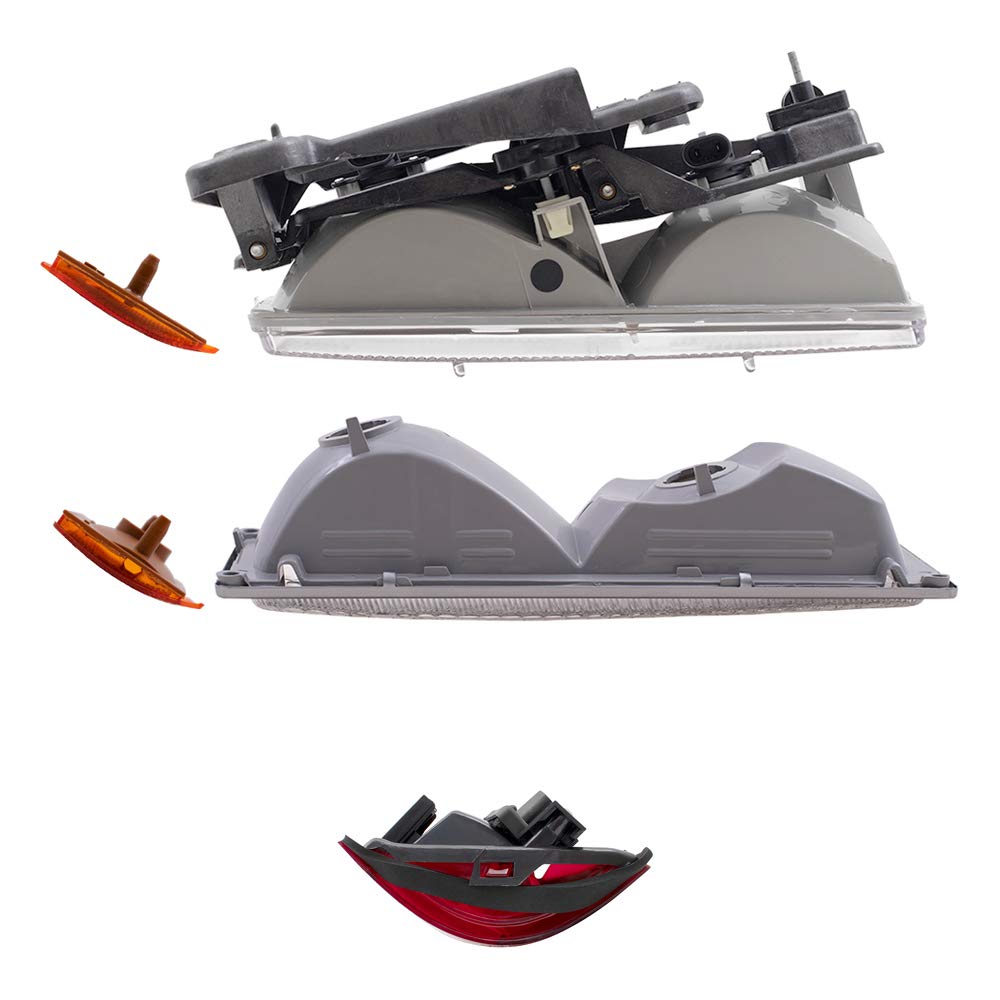 Brock 10-Piece LED Headlight & Marker Light Kit - Compatible with 1990-1993 Chevy C/K Trucks & 1992-1993 Suburban/Blazer - Replacement Headlights, Turn Signals, Side Markers & Tail Lights - Upgrade for Night Driving & Off-Road Safety