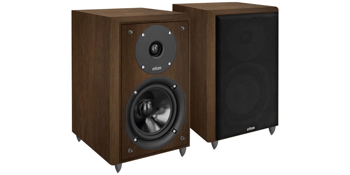 Eltax Monitor III Walnut Bookshelf Speakers (Pair) - High-Fidelity Audio for Home Theater & Music Listening