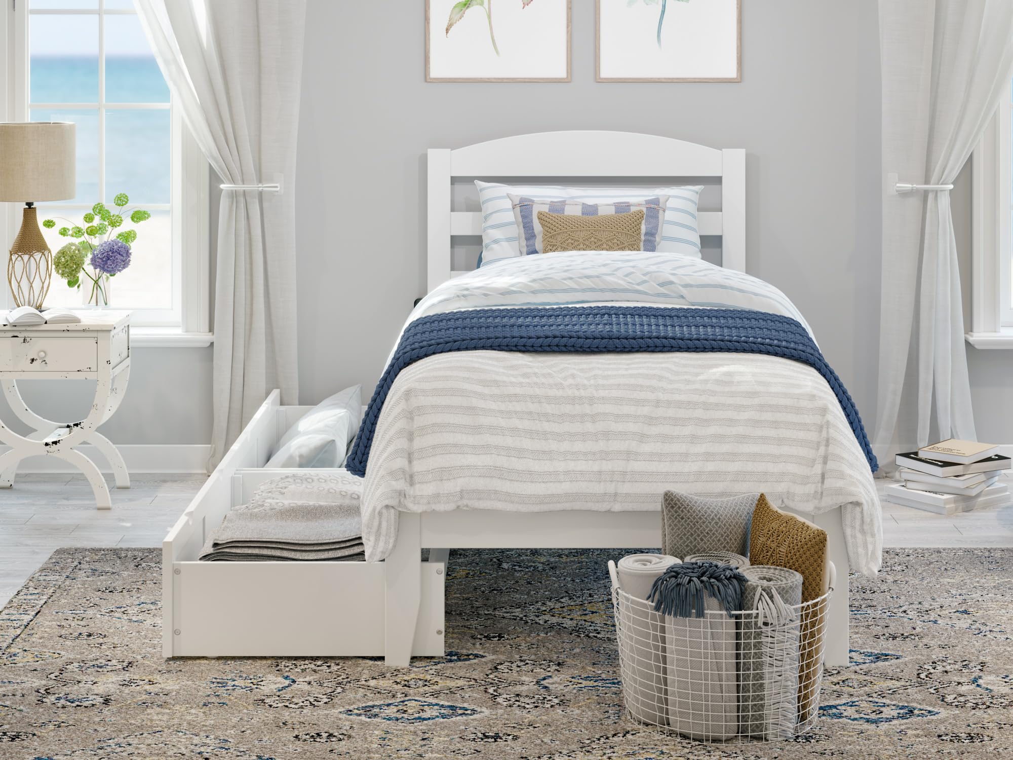 Warren Twin Platform Bed with Storage & USB Charger for Bedroom