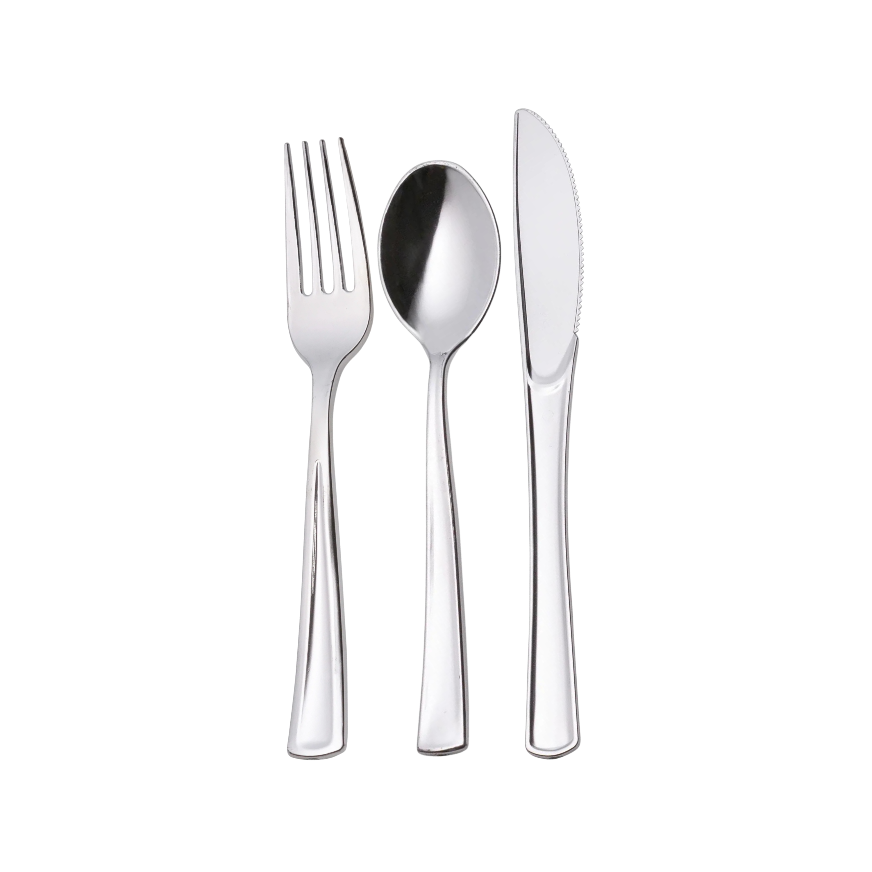White and Silver Plastic Party Bundle - Elegant Orchid Theme for Weddings, Birthdays & Special Events - Bulk Disposable Tableware Set