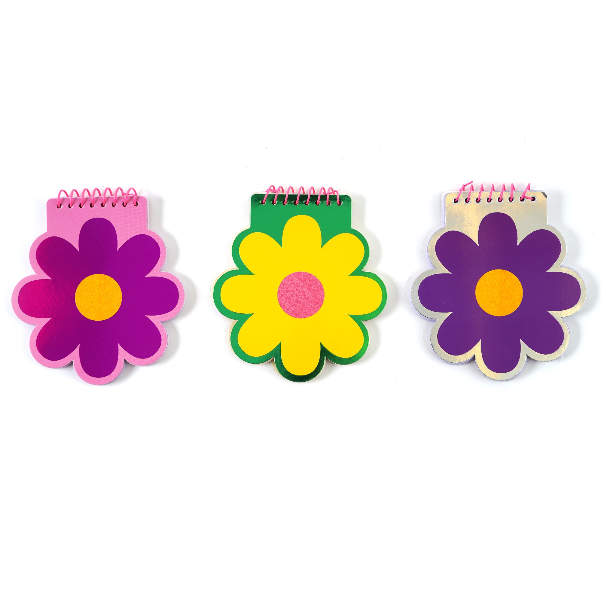 80-Sheet Die-Cut Flower Spiral Memo Pads with Stamp - 5.75