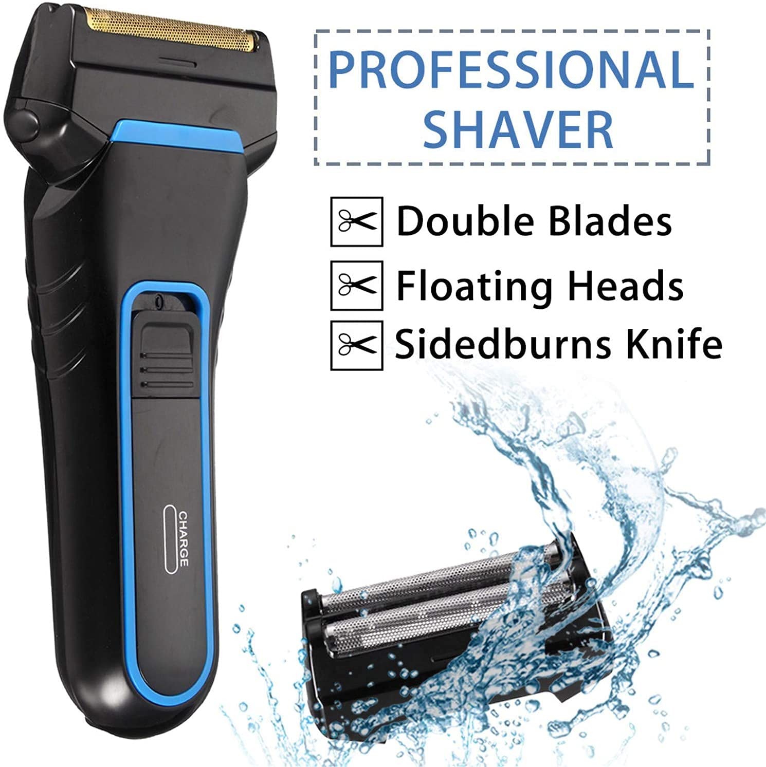 Premium Men's Electric Razor - Rechargeable Cordless Foil Shaver for Wet & Dry Shaving | Smooth Face & Beard Trimming at Home, Travel & Gym Use