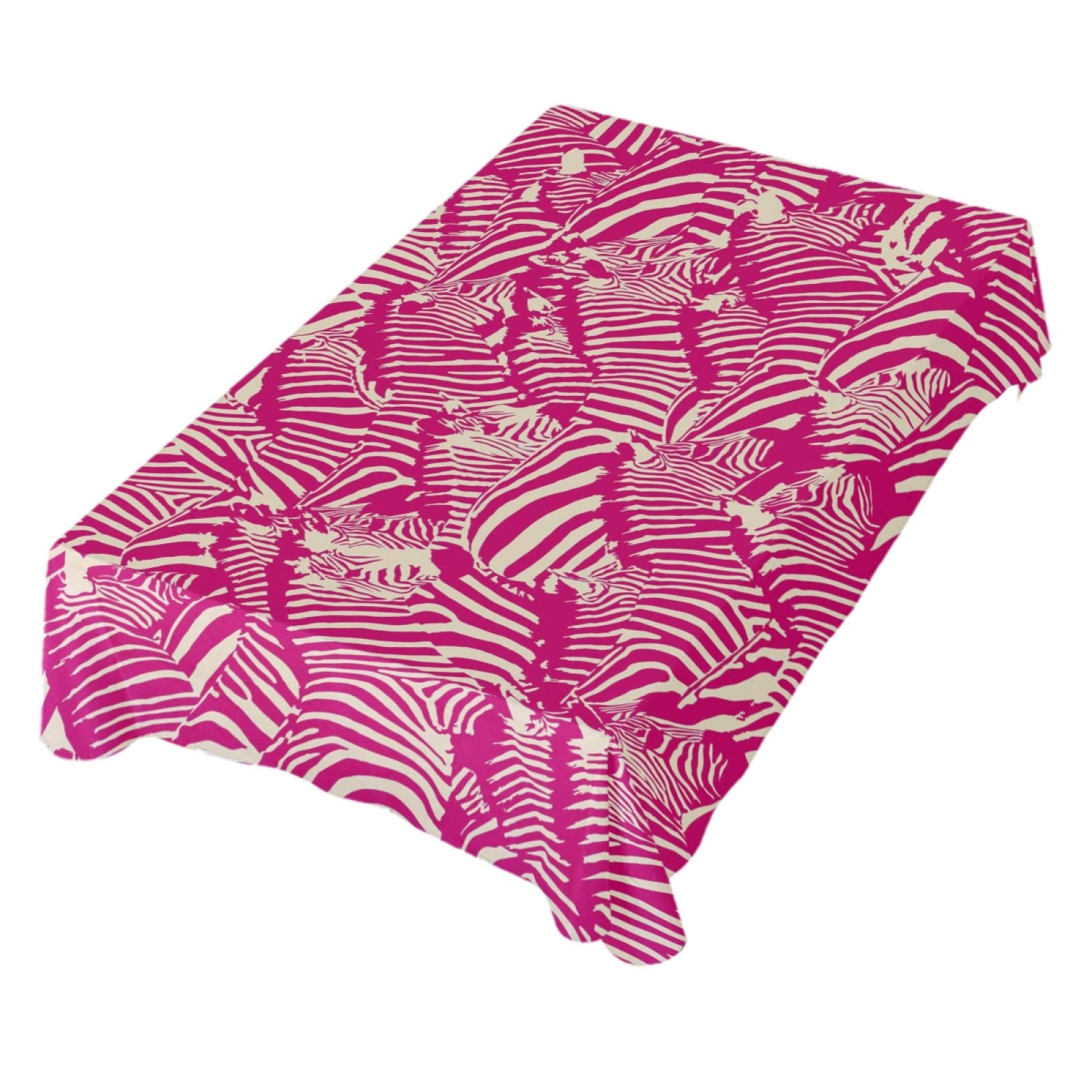 ALAZA Pink Zebra Print Tablecloth 60 x 90 Inch - Wrinkle-Resistant Rectangle Table Cover for Dining, Kitchen, Parties & Events - Perfect for Birthday Celebrations, Holiday Dinners and Home Decor