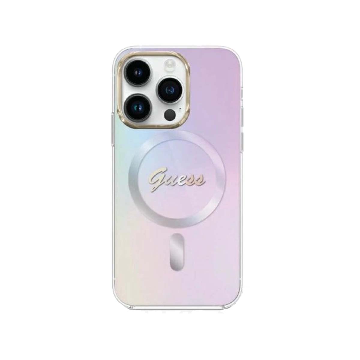 Guess Script MagSafe Compatible Phone Case for iPhone 15 Pro Max - Slim Protective Cover with Secure Magnetic Attachment for Wireless Charging (Perfect for Work, Travel & Everyday Use)