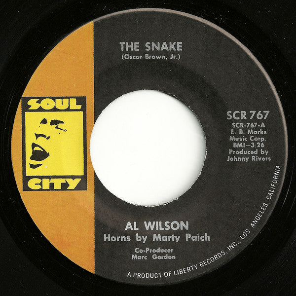 Al Wilson - The Snake 7 Inch Vinyl Single (VG Condition) - Perfect for Vintage Music Collectors & Soul Enthusiasts