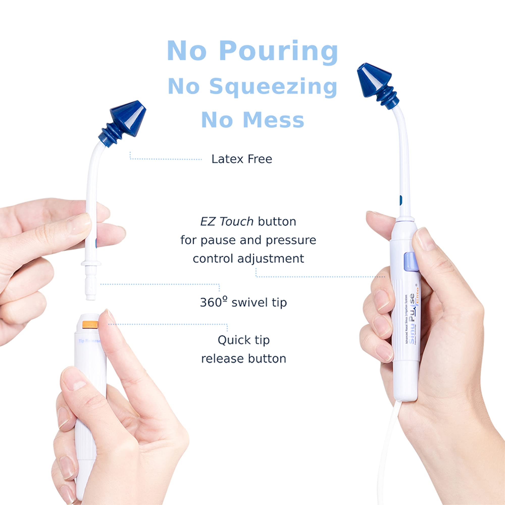 SinuPulse Elite Advanced Nasal Irrigation System - Pulsating Sinus Rinse Machine for Nasal Congestion Relief, More Effective Than Neti Pot & Nasal Spray, Includes 30 SinuAir Packets | Ideal for Allergy Relief, Cold & Sinus Infection Treatment at Home