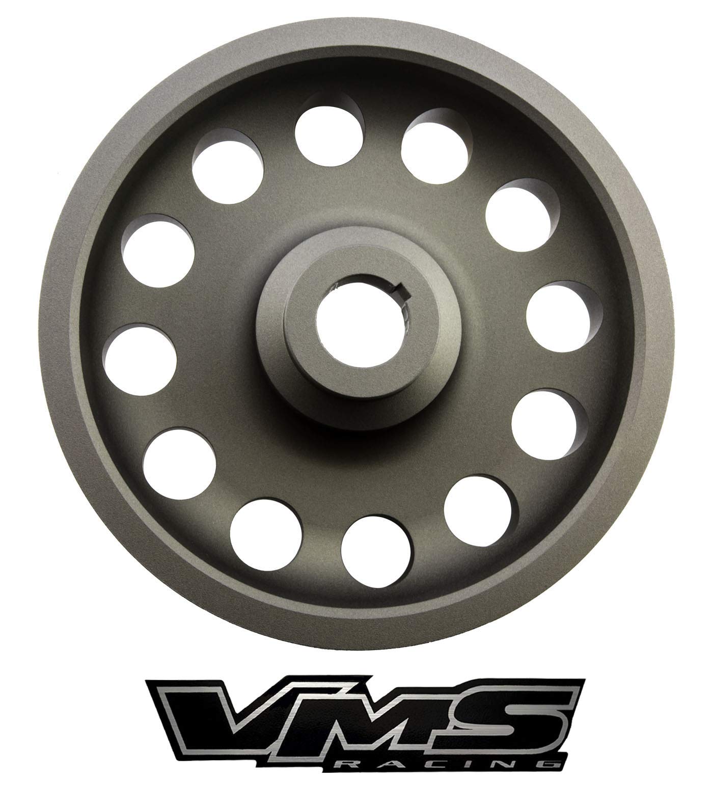 VMS Racing Lightweight Billet Aluminum Crankshaft Pulley for 1996-2000 Honda Civic SOHC 1.6L D15/D16 & Acura EL Engines - OEM Size (Same Belt Fitment) - Performance Upgrade for Street Racing & Engine Efficiency
