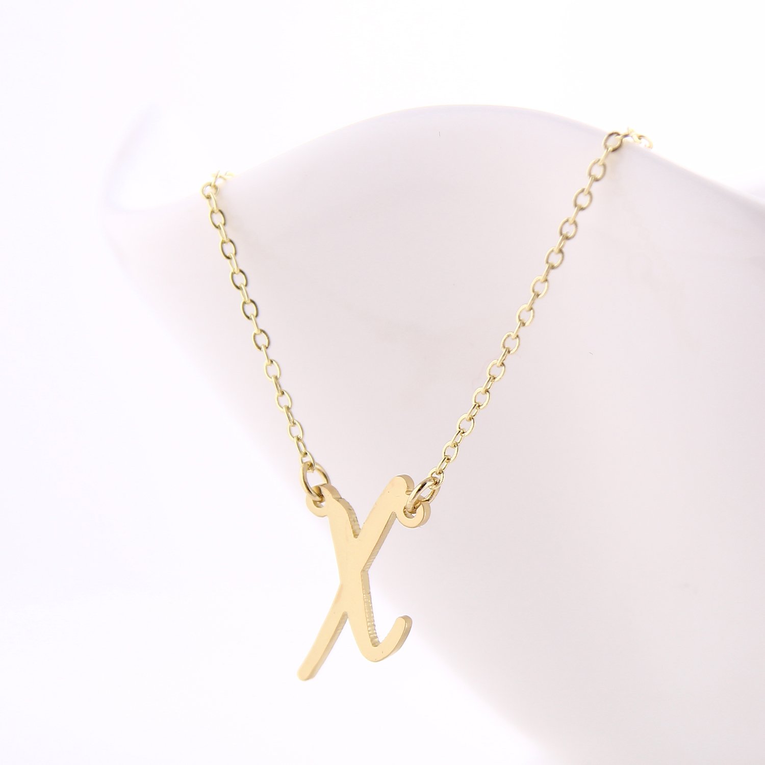 AOLO 14K Gold Plated Initial Necklace for Women - Tiny Letter Charm Personalized Jewelry Gift for Her - Perfect for Birthdays, Anniversaries & Everyday Wear
