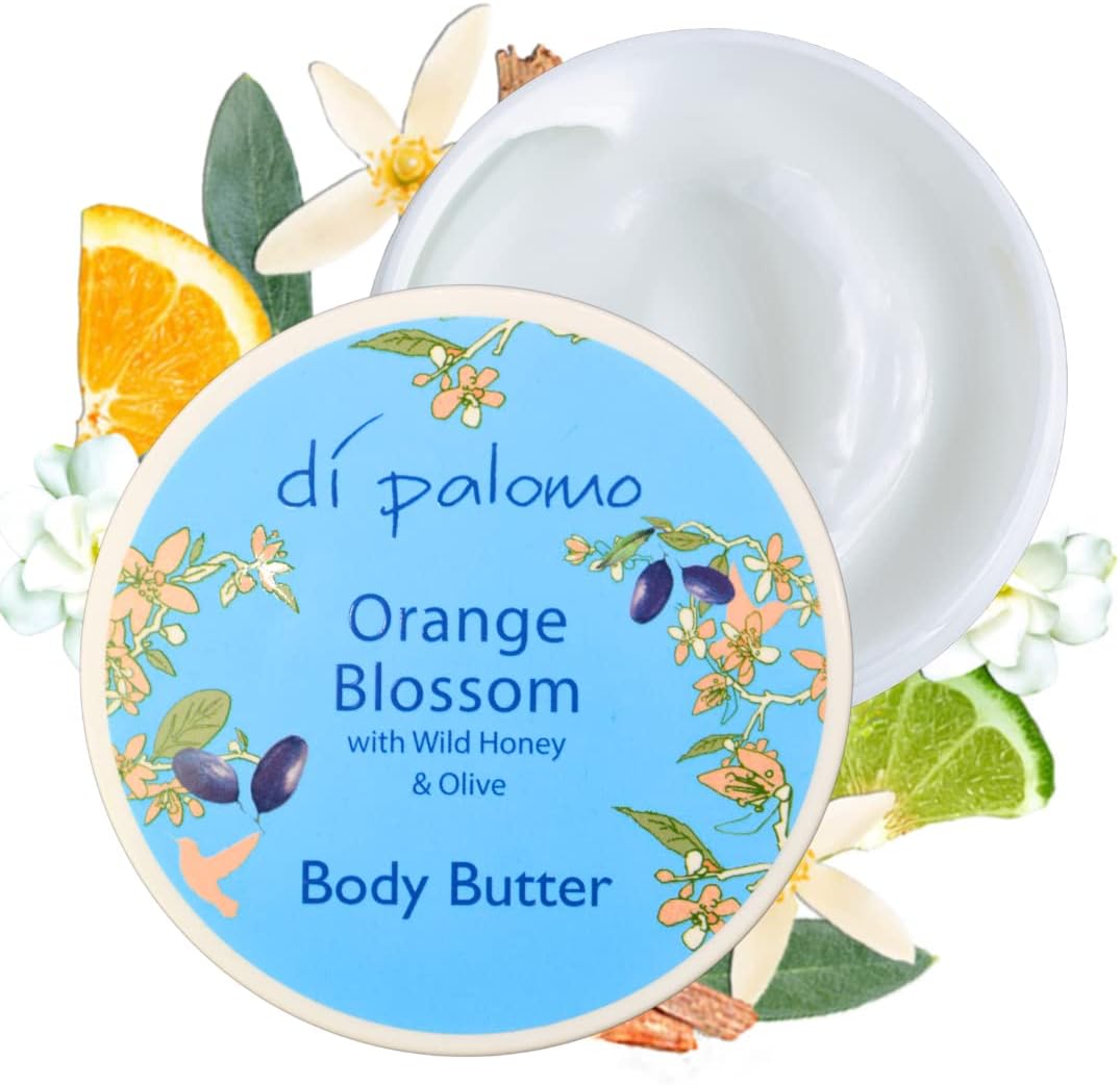 Di Palomo Orange Blossom Body Butter - 200ml Hydrating & Nourishing Moisturizer for Dry Skin | Perfect for Daily Use & Spa Nights
