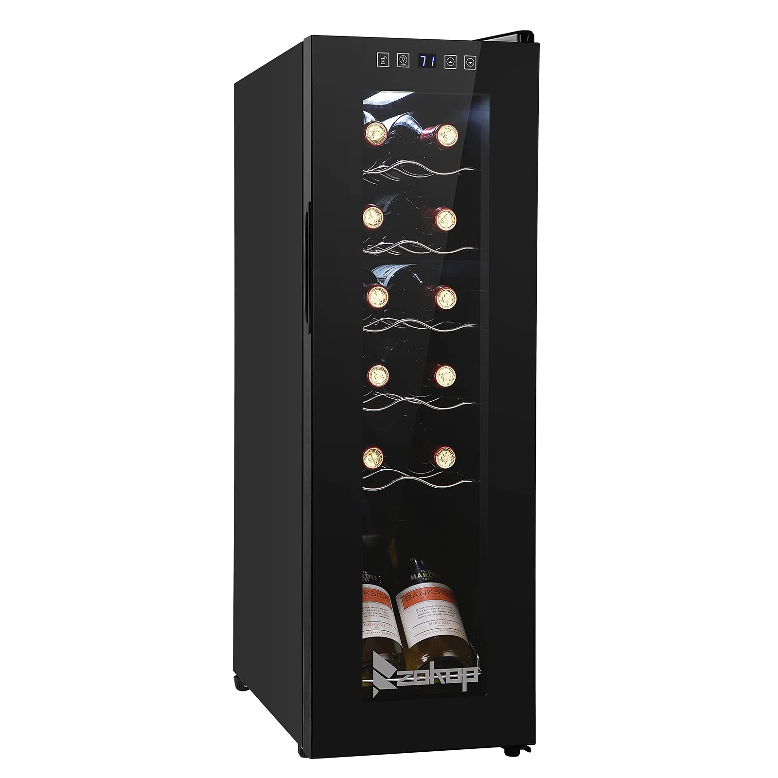 Winado 12 Bottle Compressor Wine Cooler - Adjustable Temperature Freestanding Mini Wine Fridge with Digital Control & Removable Shelves | Perfect for Home Bars, Kitchen Countertops & Small Spaces