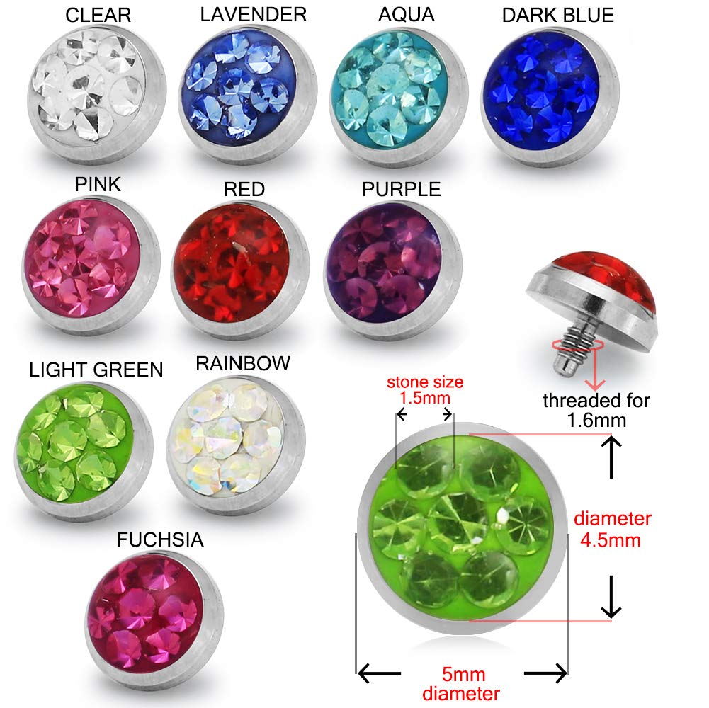 Premium Crystal Stone Surgical Steel Body Jewelry - Durable & Hypoallergenic Nose Rings, Belly Bars & Lip Studs for Piercing Lovers | Perfect for Parties, Gifts & Everyday Wear