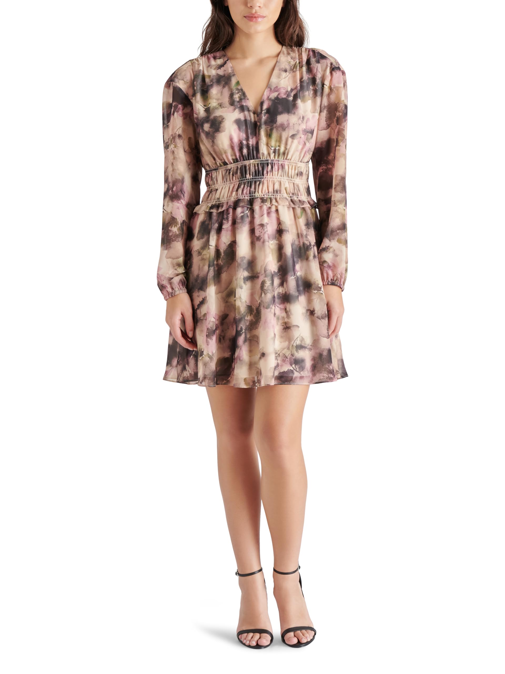 Steve Madden Women's Fiora Dress - Flowy Summer Midi Dress with Floral Print | Perfect for Beach Vacations, Date Nights & Office Wear
