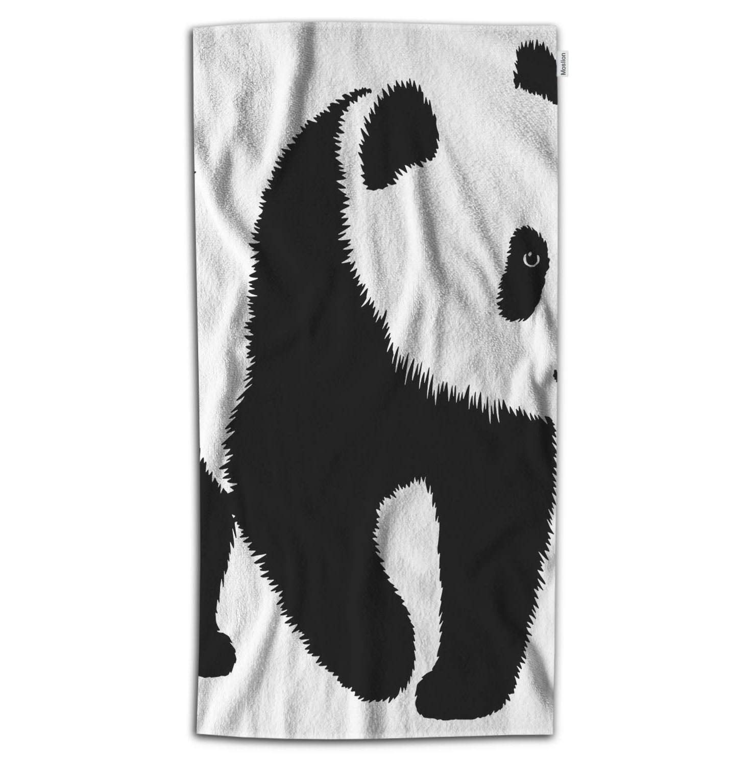 Cute Panda Bath Towel - Soft Microfiber Black & White Animal Design for Kids, 32x64 Inch - Perfect for Baby Bath Time, Beach Trips, and Zoo-Themed Bathroom Decor