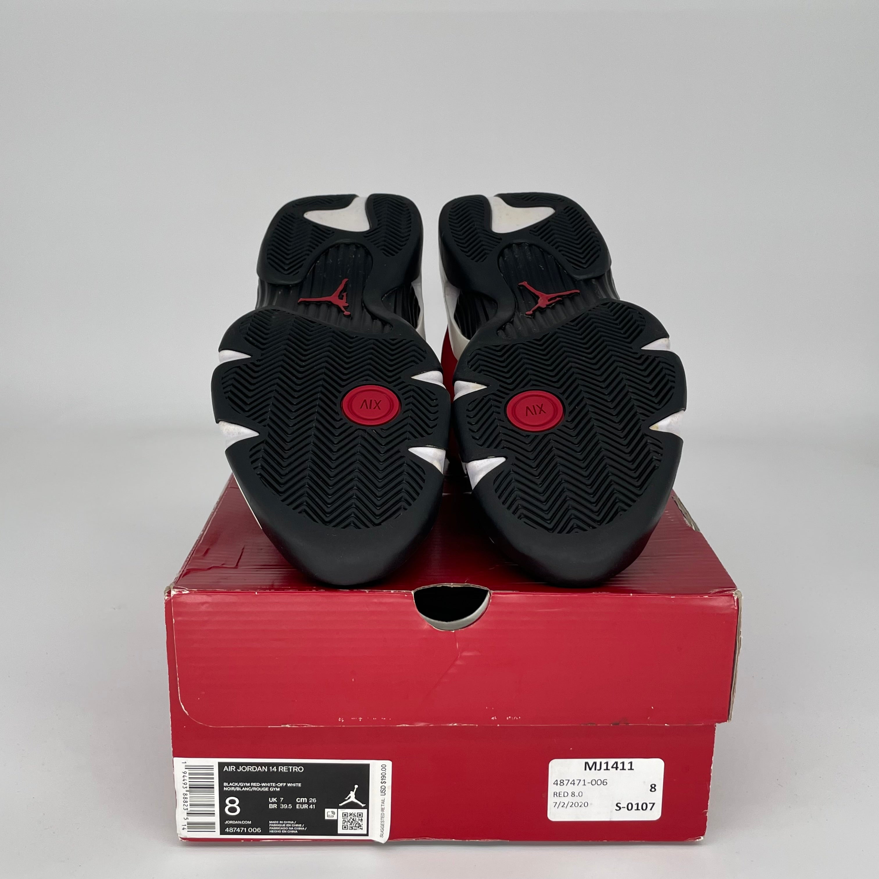 AIR JORDAN 14 TORO BRAVO Men's Basketball Shoes Size 8 - Red/Black (487471-006) | Retro Sneakers for Sports, Streetwear & Casual Outfits