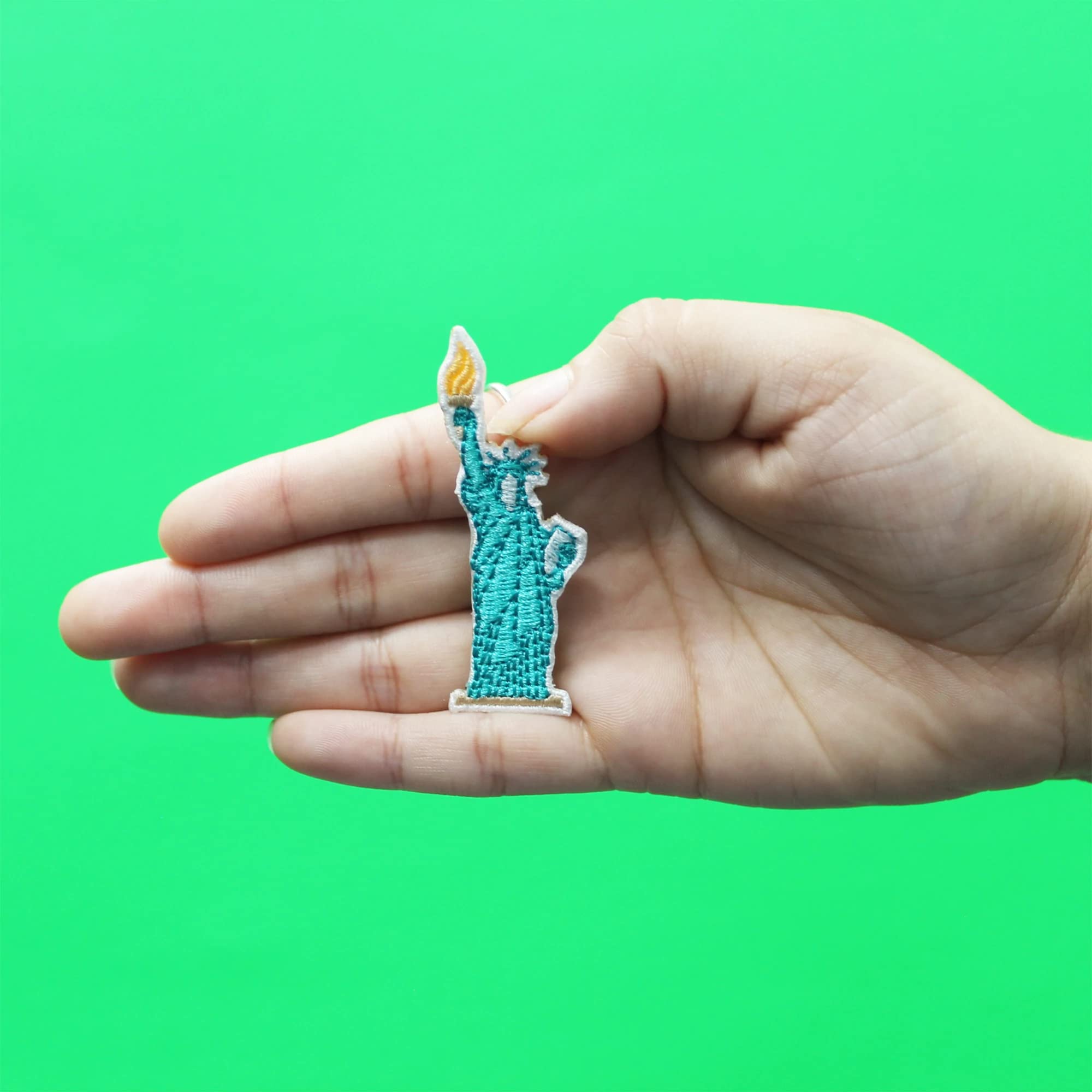 Liberty Statue Hat Patch - Embroidered Iron On Applique for DIY Clothing & Accessories | Perfect for Caps, Jackets, Bags & Costume Design