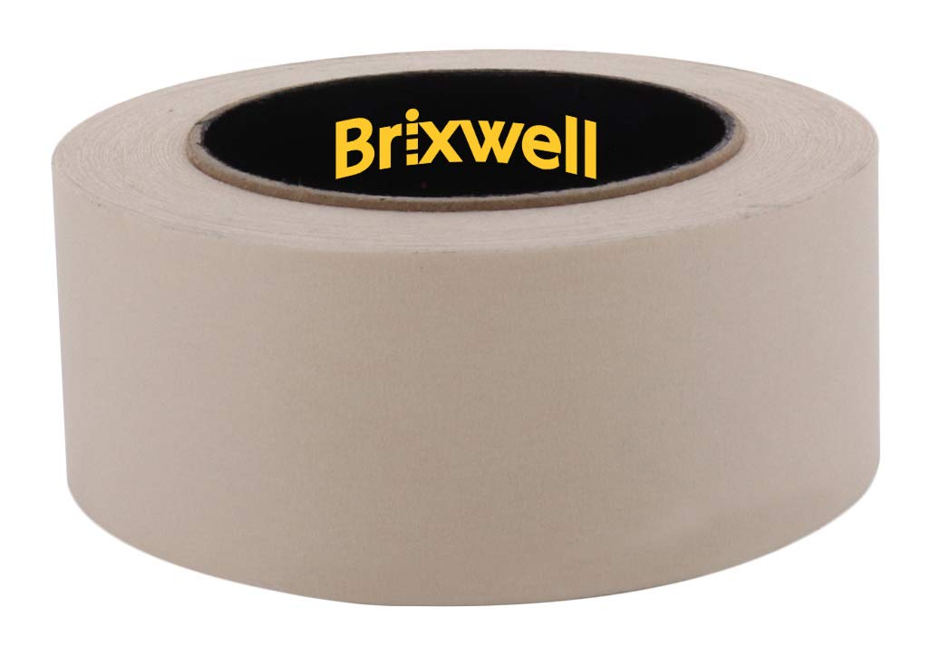 Brixwell 48 Rolls Professional Grade General Purpose Masking Tan Tape 2 Inch x 60 Yard - Made in USA | Perfect for Painting, Crafting, DIY Projects & Home Renovations