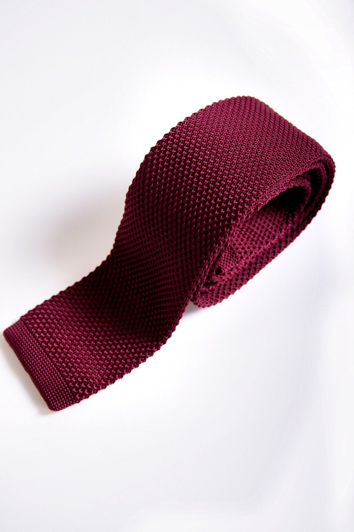 KT Wine Knitted Tie - Elegant Handmade Wool Necktie for Men - Perfect for Weddings, Business Meetings & Formal Occasions