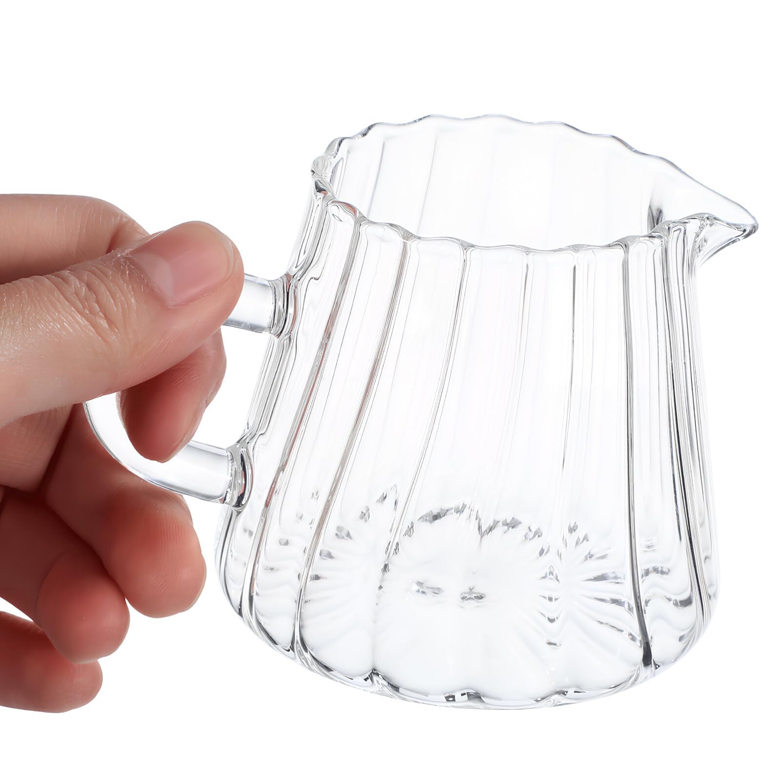 Elegant Glass Pitcher - 200ml Creamer Jug for Coffee, Tea, Milk Frothing - Perfect for Home, Cafe & Restaurant Use