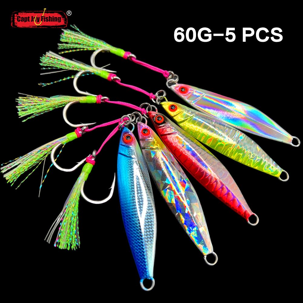 Saltwater Jigs for Speed Jigging & Slow Jigging - Vertical Fishing Lures with Pitching Action - Premium Artificial Jigging Lures for Saltwater Fishing | Perfect for Offshore, Deep Sea & Coastal Fishing Adventures