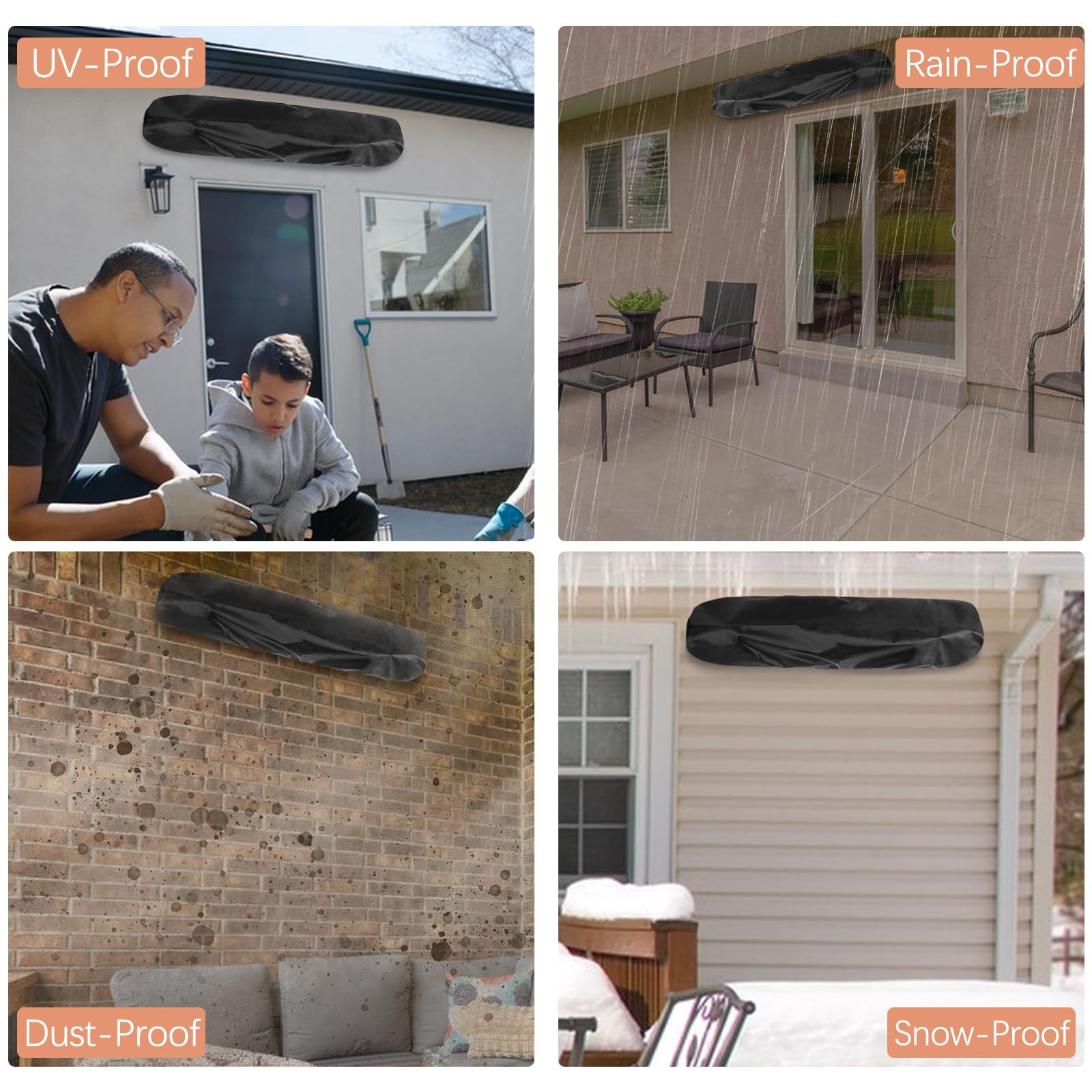 Wall-Mounted Electric Patio Heater Cover - Waterproof Oxford Fabric for Indoor & Outdoor Use - Hanging & Standing Heater Protection - Perfect for Greenhouse, Garage, Backyard & Patio - Weatherproof Heating Solution for Year-Round Comfort