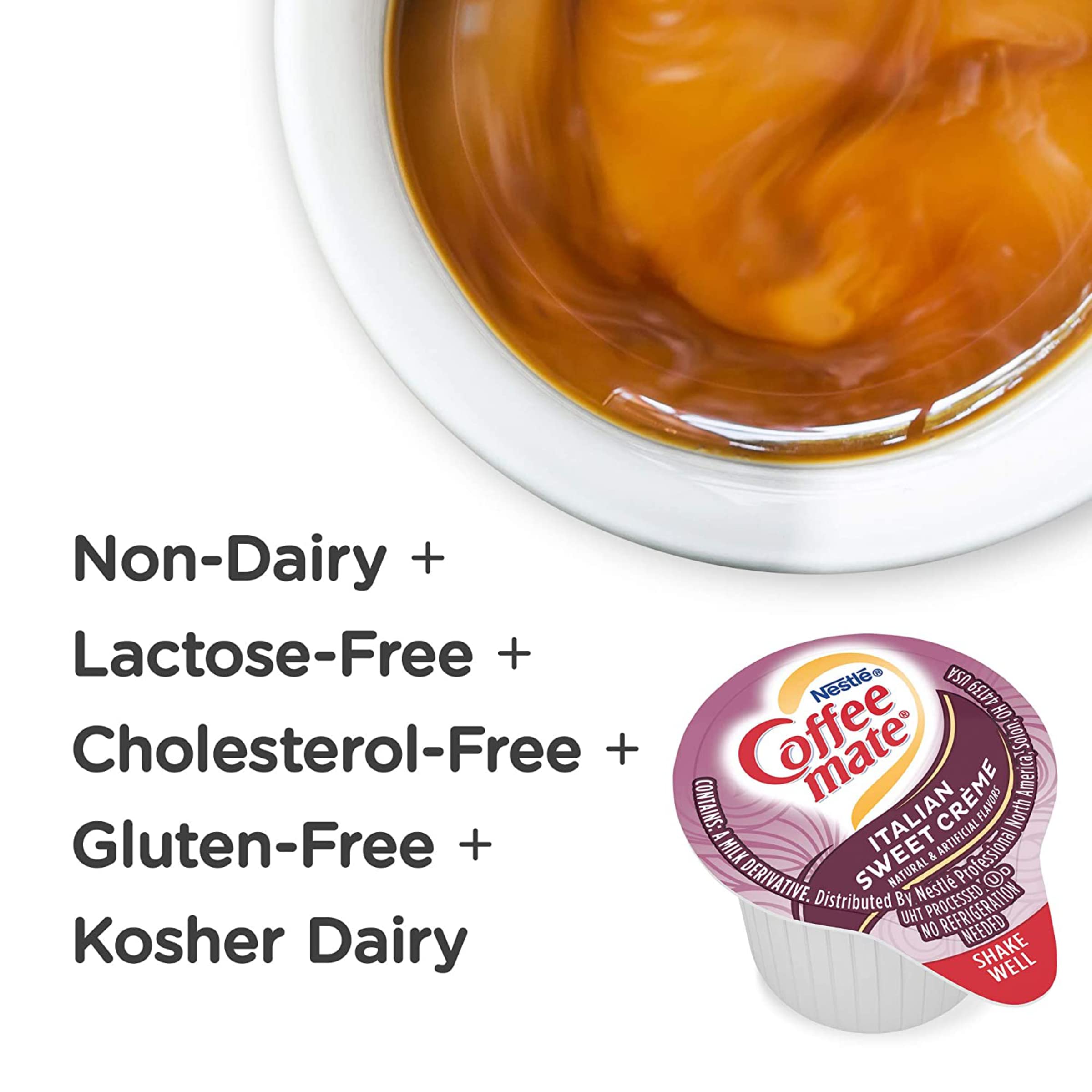 Nestle Coffee Mate Liquid Creamer Singles, Italian Sweet Creme, 50ct - Perfect for Office & Home Coffee