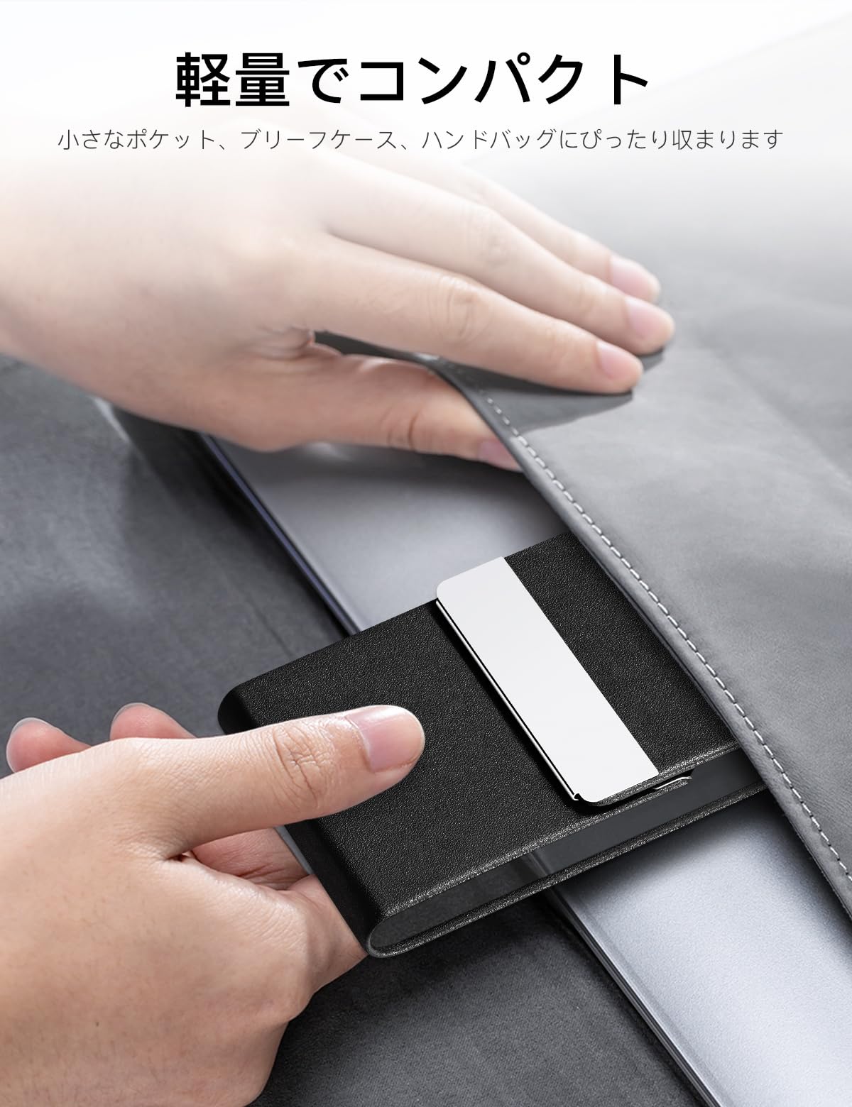 Premium PU Leather Business Card Holder - Slim Metal Pocket Card Case with Magnetic Closure for Professionals (Black) - Perfect for Networking, Meetings & Corporate Events