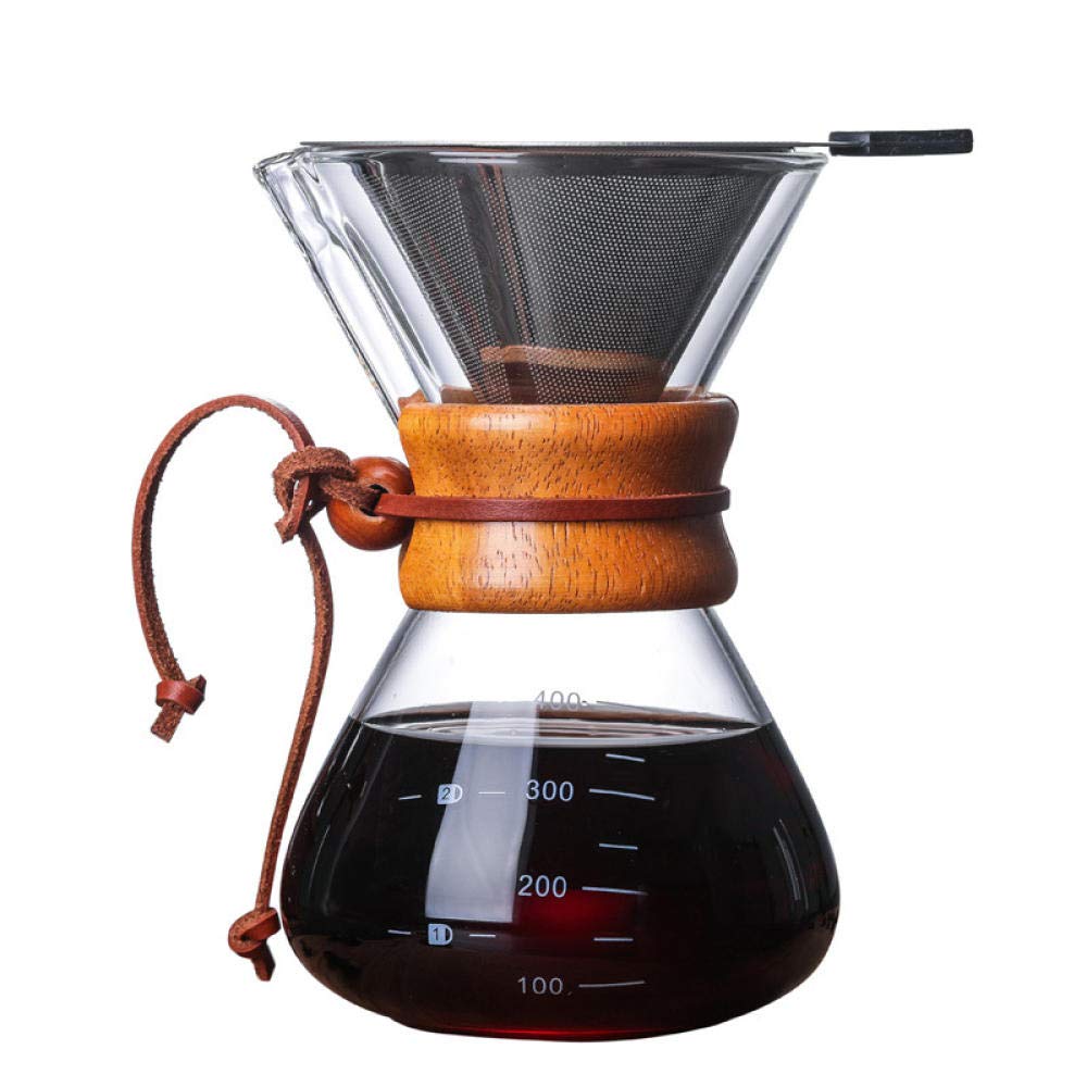 Premium French Press Coffee Maker with Heat-Resistant Borosilicate Glass Pot, Anti-Scalding Wooden Handle - Perfect for Home, Office & Camping Brewing