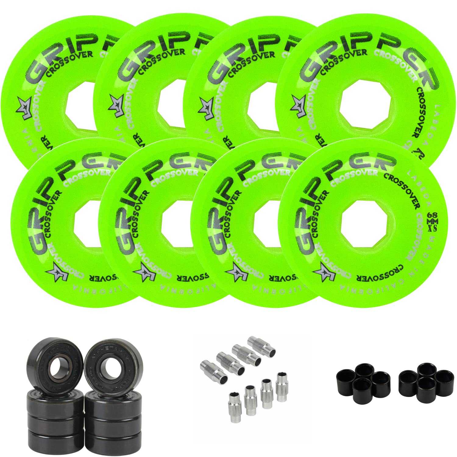 Labeda Gripper Roller Hockey Wheels with Hybrid Ceramic Bearings - Choose Your Color & Size for Indoor/Outdoor Skating & Hockey Games