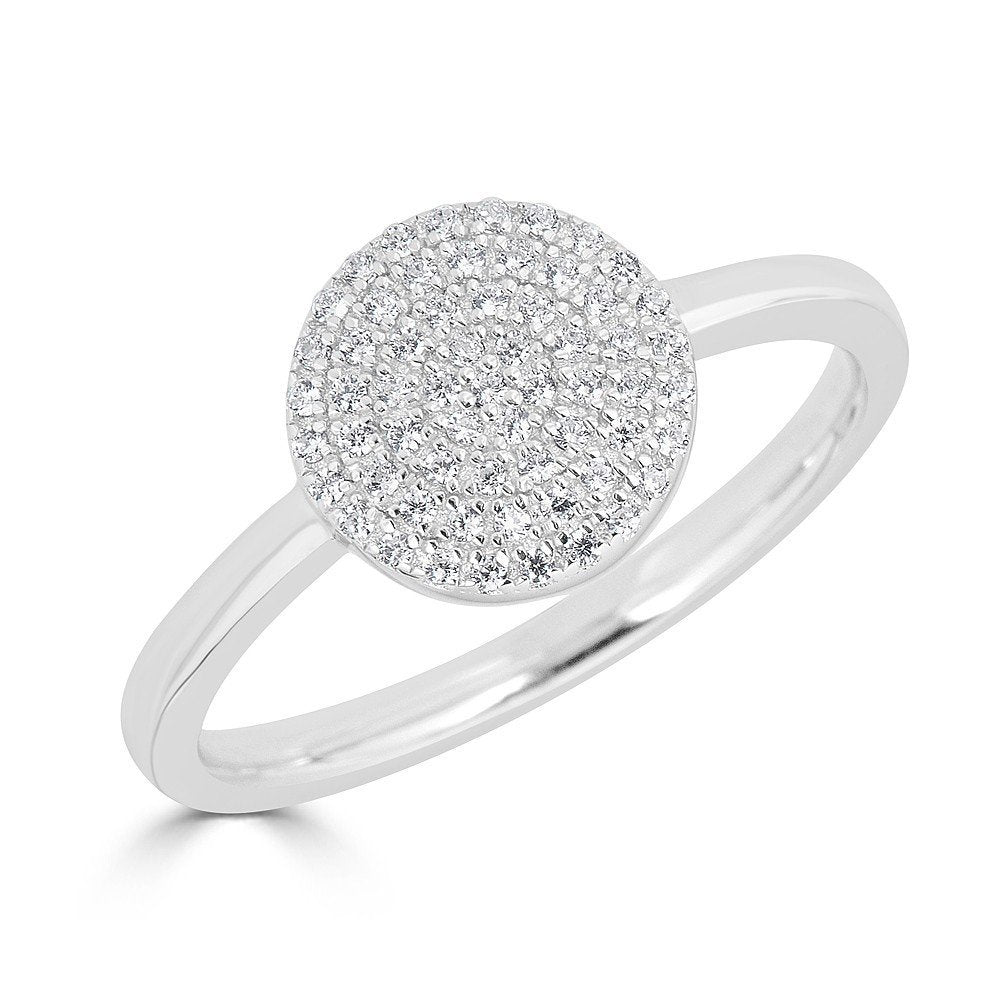 14KT Gold 1/5 CTW Diamond Pave Round Ring for Women - Elegant Wedding Band, Anniversary Gift & Everyday Jewelry