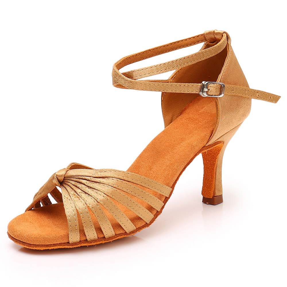 Professional Women's Latin Dance Shoes - Satin Salsa Ballroom Shoes for Wedding, Party & Performance | Comfortable Practice Dance Shoes for Social Dancing & Competitions