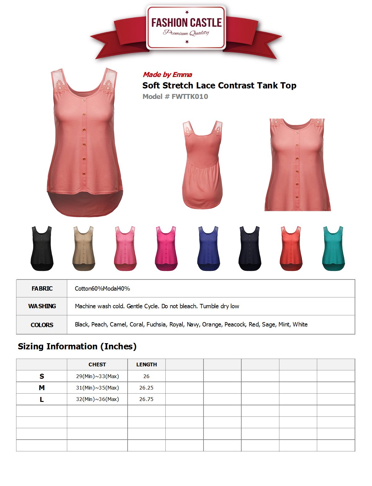 Women's Soft Stretch Lace Contrast Tank Top - Breathable Summer Casual Top for Women | Perfect for Beach, Party & Everyday Wear