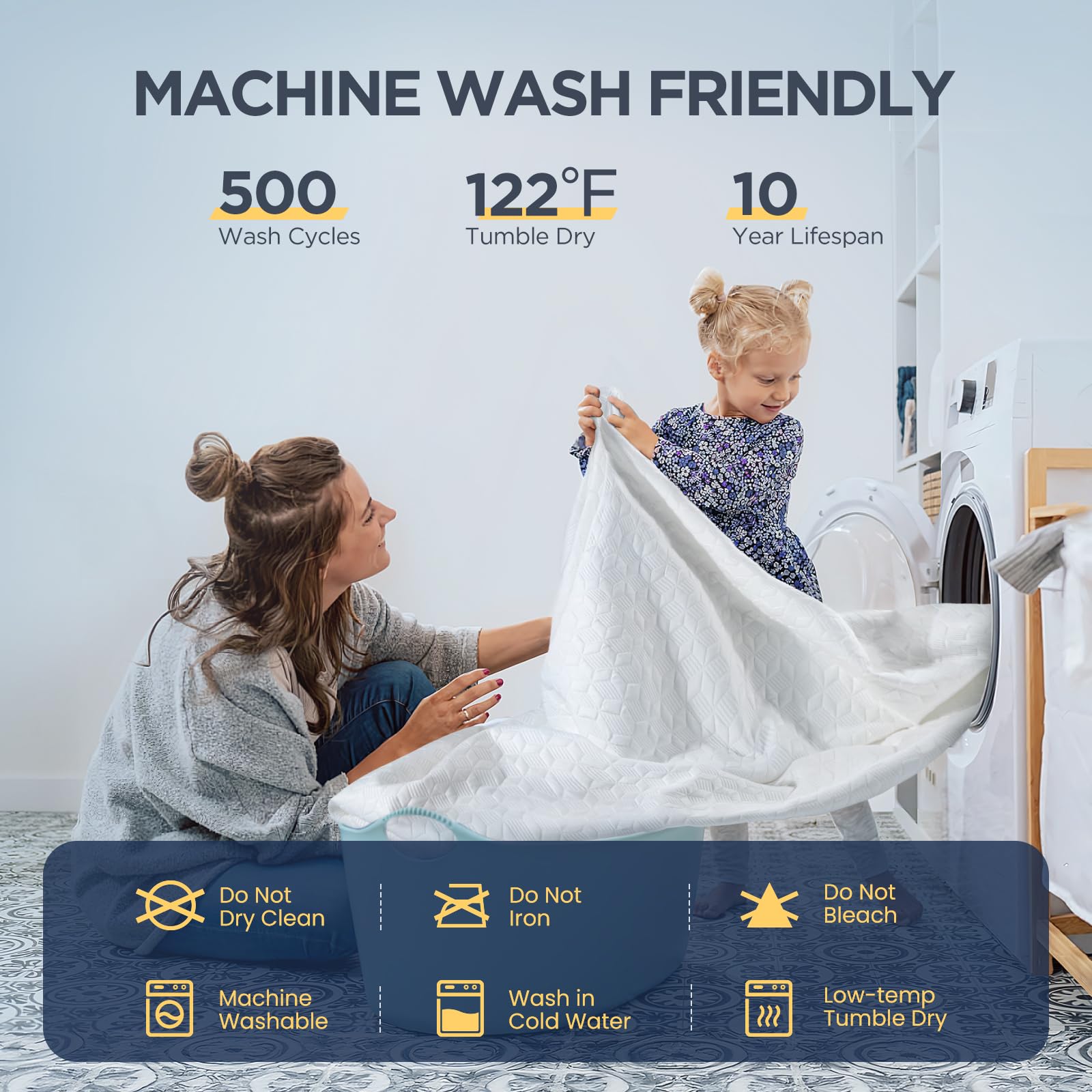 Premium Waterproof Queen Mattress Protector - Silver-Infused Bamboo Rayon, Hypoallergenic & Odor-Free - Deep Pocket Fits 6