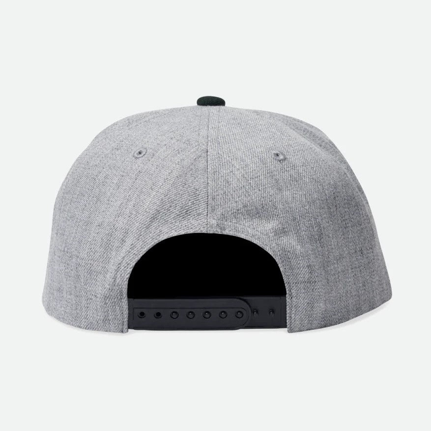 BRIXTON Alpha Square Netplus MP Snapback Hat - Grey/Black - Adjustable Baseball Cap for Men & Women - Perfect for Casual Wear, Sports, and Outdoor Activities