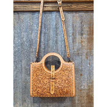 American Darling Genuine Leather Fully Tooled Handbag for Women - Stylish Crossbody Purse for Everyday Use, Work & Travel