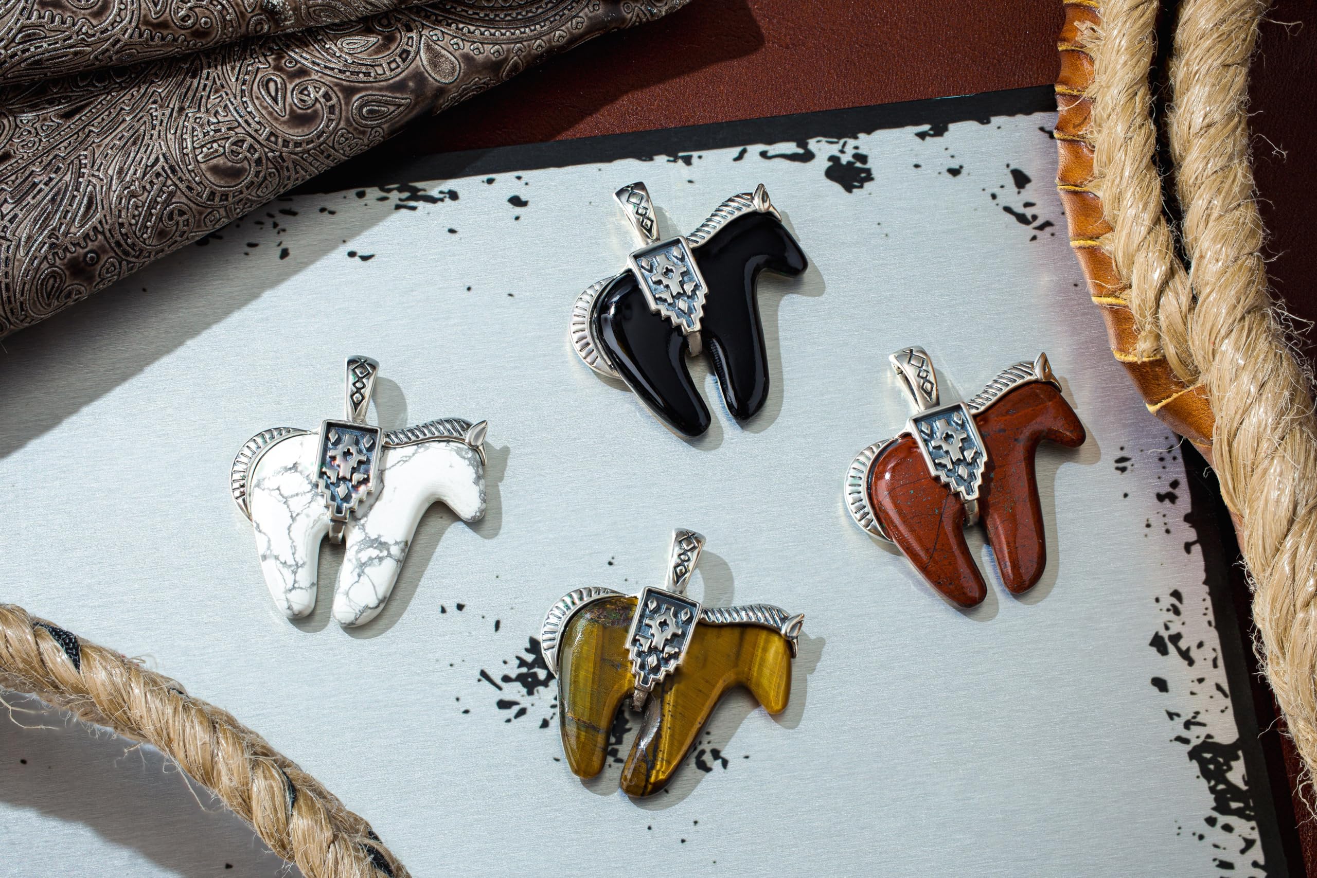 Sterling Silver Horse Pendant Enhancer for Women - Choose Your Gemstone Color | Western Jewelry for Cowgirl Style & Everyday Wear