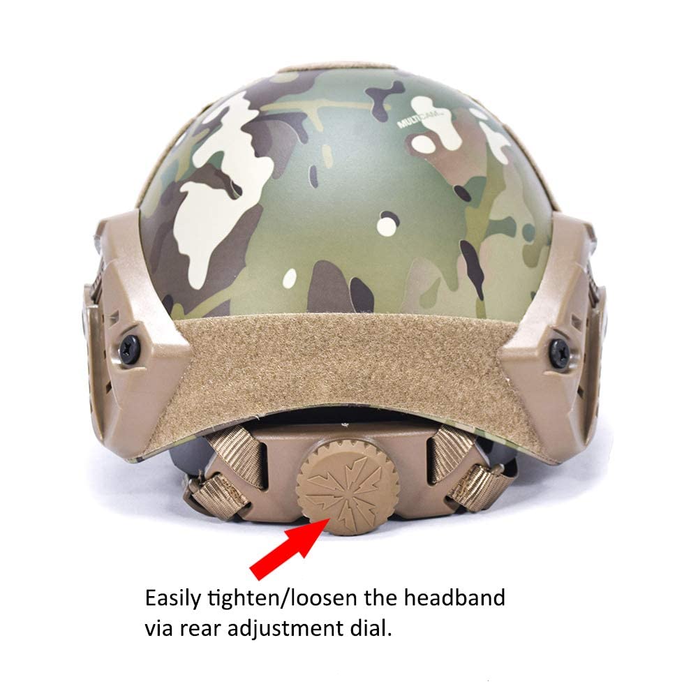 EMERSONGEAR Tactical Adjustable Fast Helmet - MH Style Military Helmet for Airsoft, Paintball, Outdoor Sports & Survival Training | Perfect for Airsoft Games, Paintball Battles, Tactical Drills & Outdoor Adventures