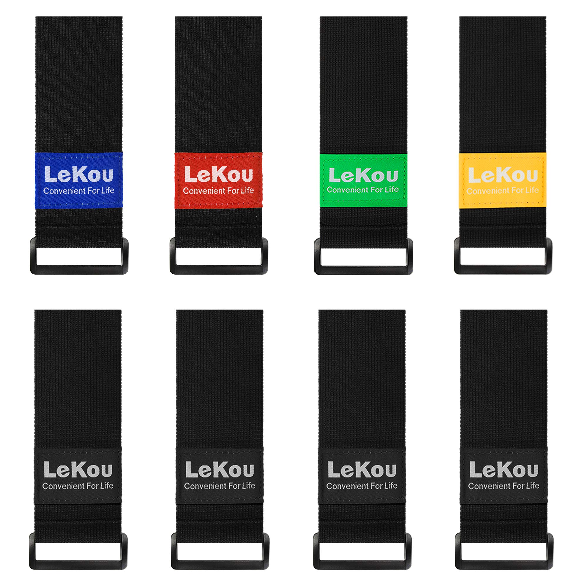 Lekou 8-Pack Elastic Hook and Loop Cinch Straps - 2